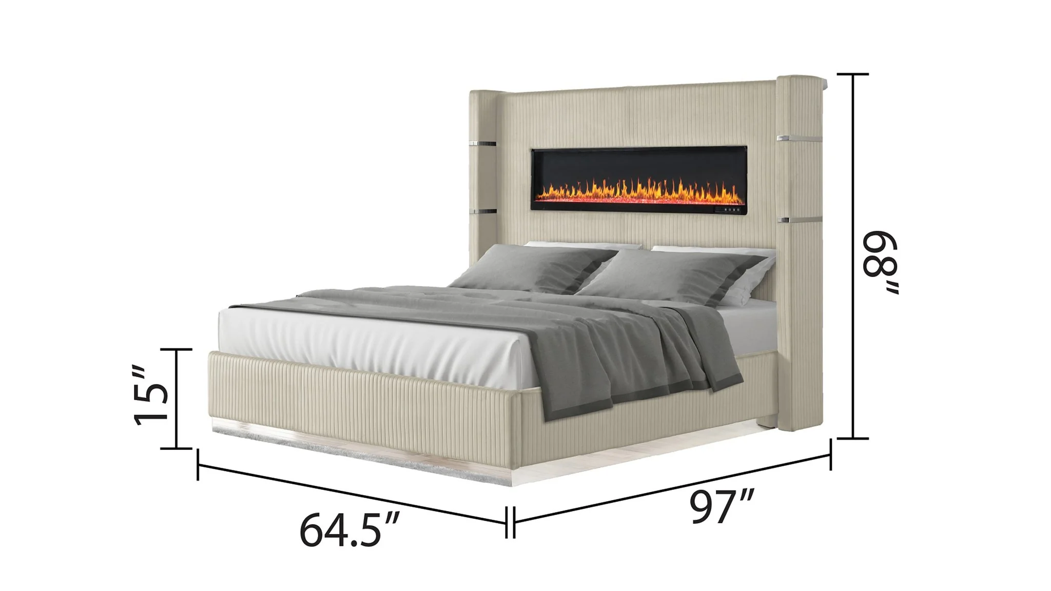 Lizelle Queen 5 Pc Bedroom Set Beige - Image 4