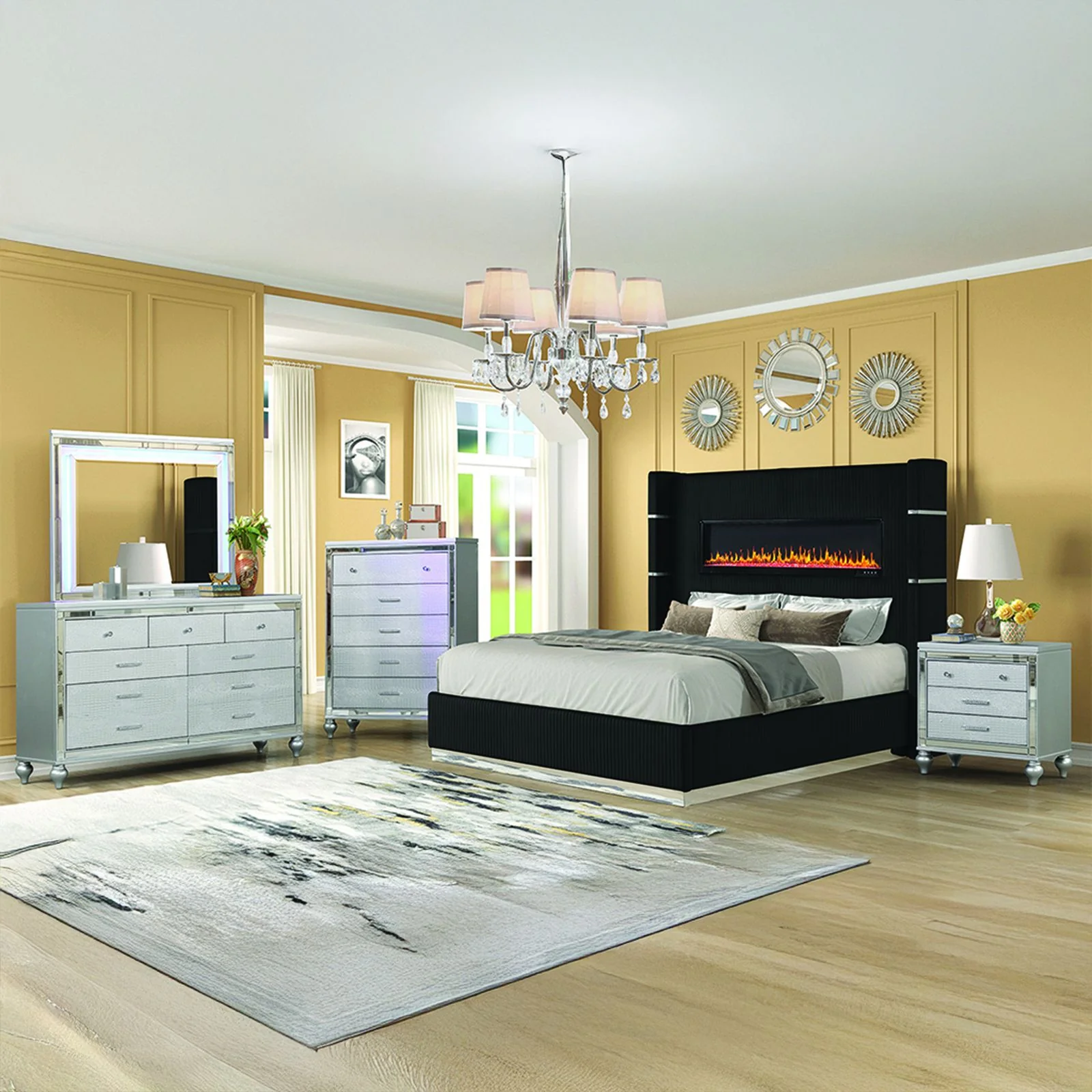 Lizelle Queen 5 Pc Bedroom Set Black - Image 20