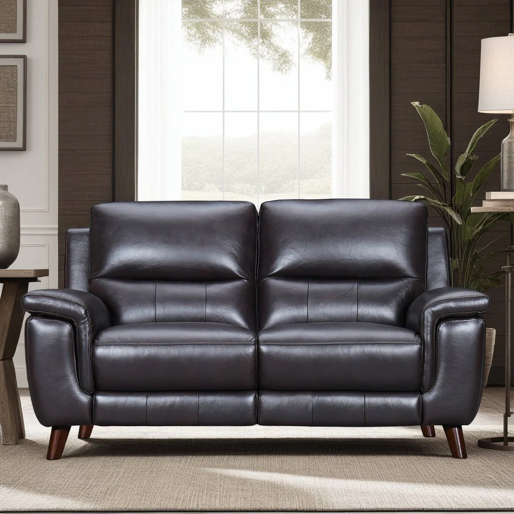 Lizette 65" Brown Leather Power Recliner Loveseat with USB - Image 10