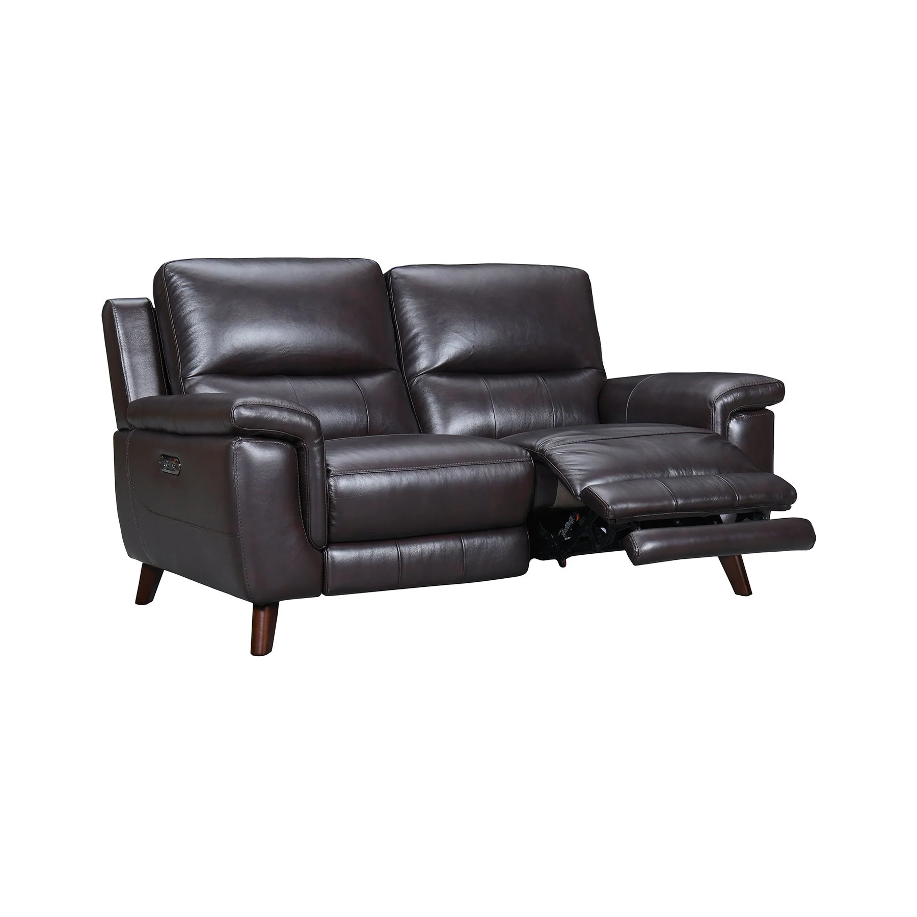 Lizette 65" Brown Leather Power Recliner Loveseat with USB - Image 2