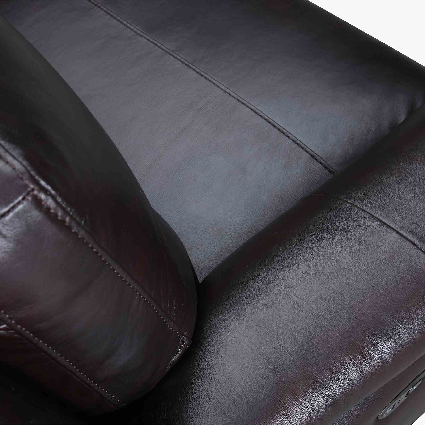 Lizette 65" Brown Leather Power Recliner Loveseat with USB - Image 6