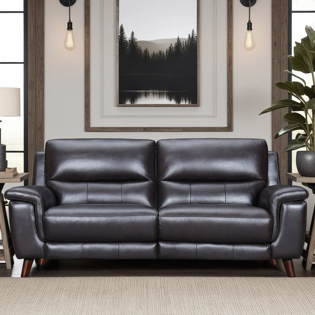 Lizette 78" Brown Leather Power Recliner Sofa with USB - Image 10