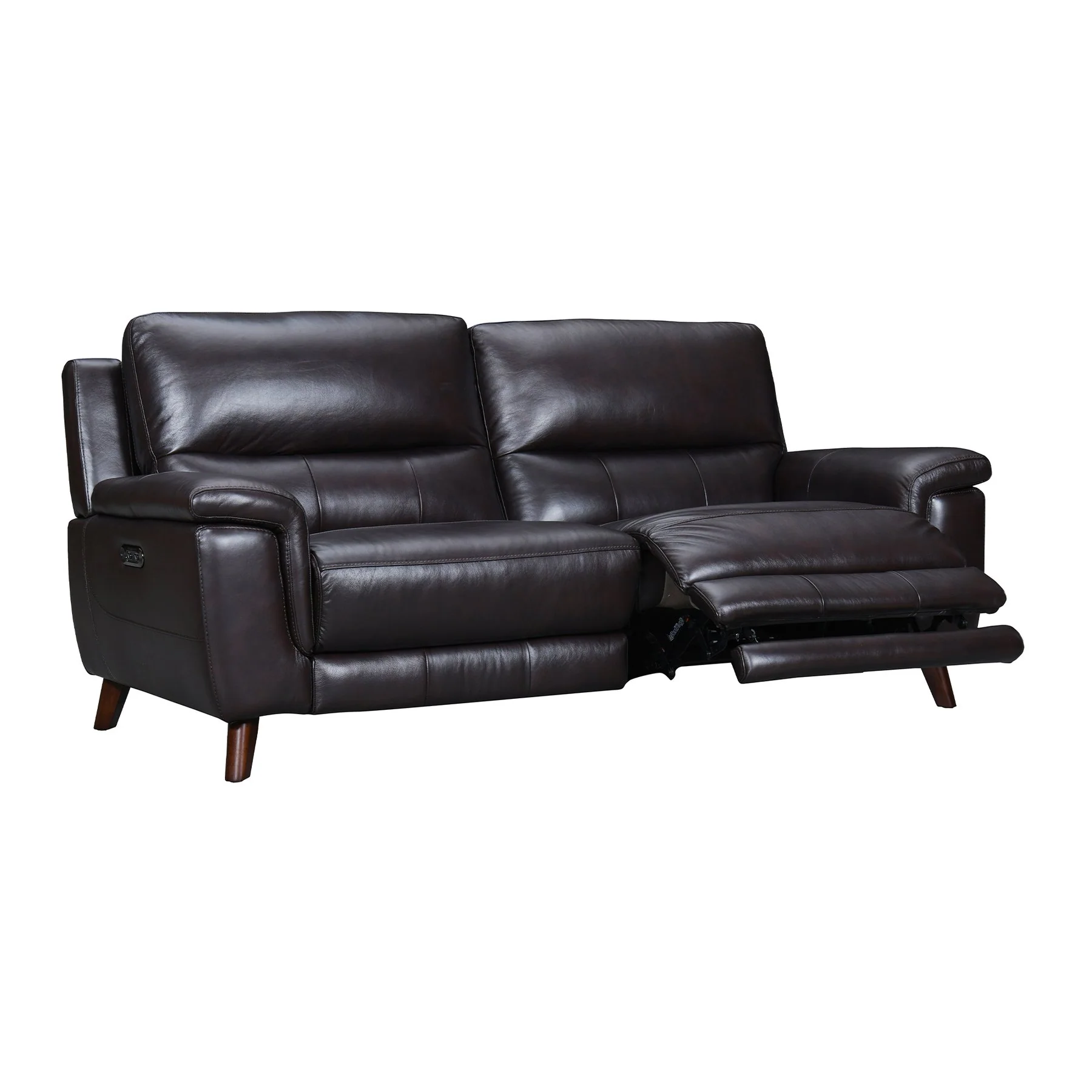 Lizette 78" Brown Leather Power Recliner Sofa with USB - Image 2