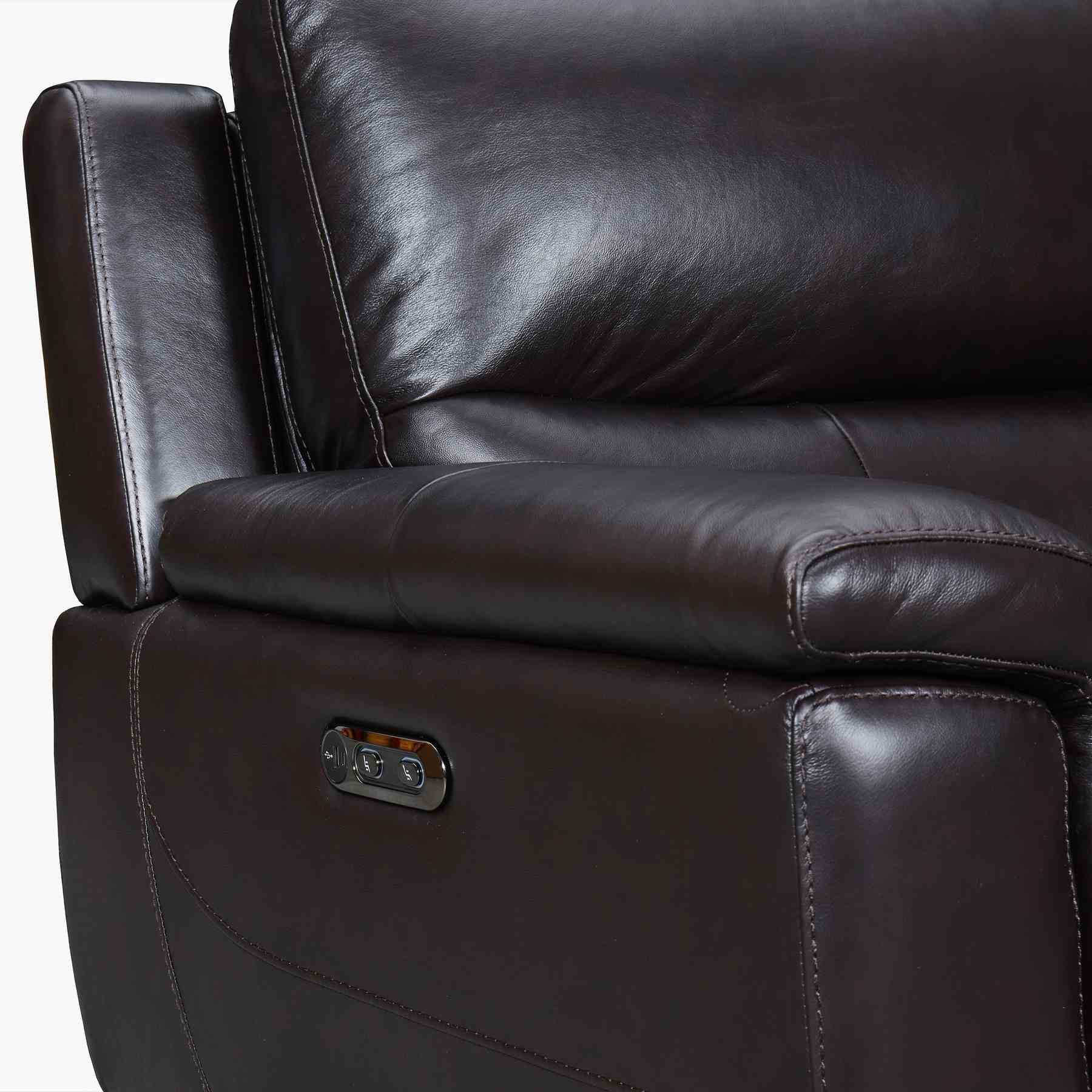 Lizette Brown Leather Power Recliner 3 Piece Living Room Set with USB - Image 9