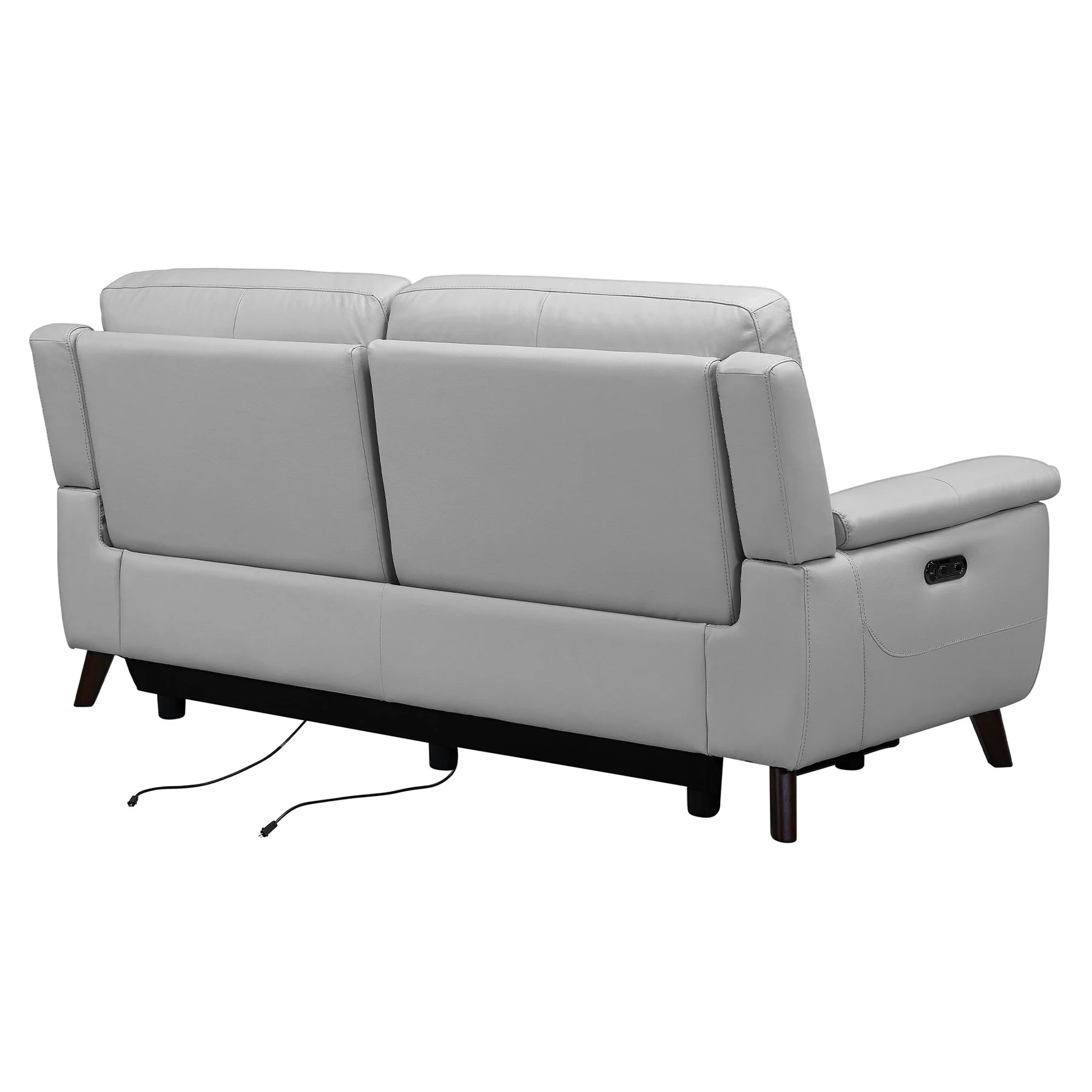 Lizette Dove Gray Leather Power Recliner 3 Piece Living Room Set with USB - Image 4