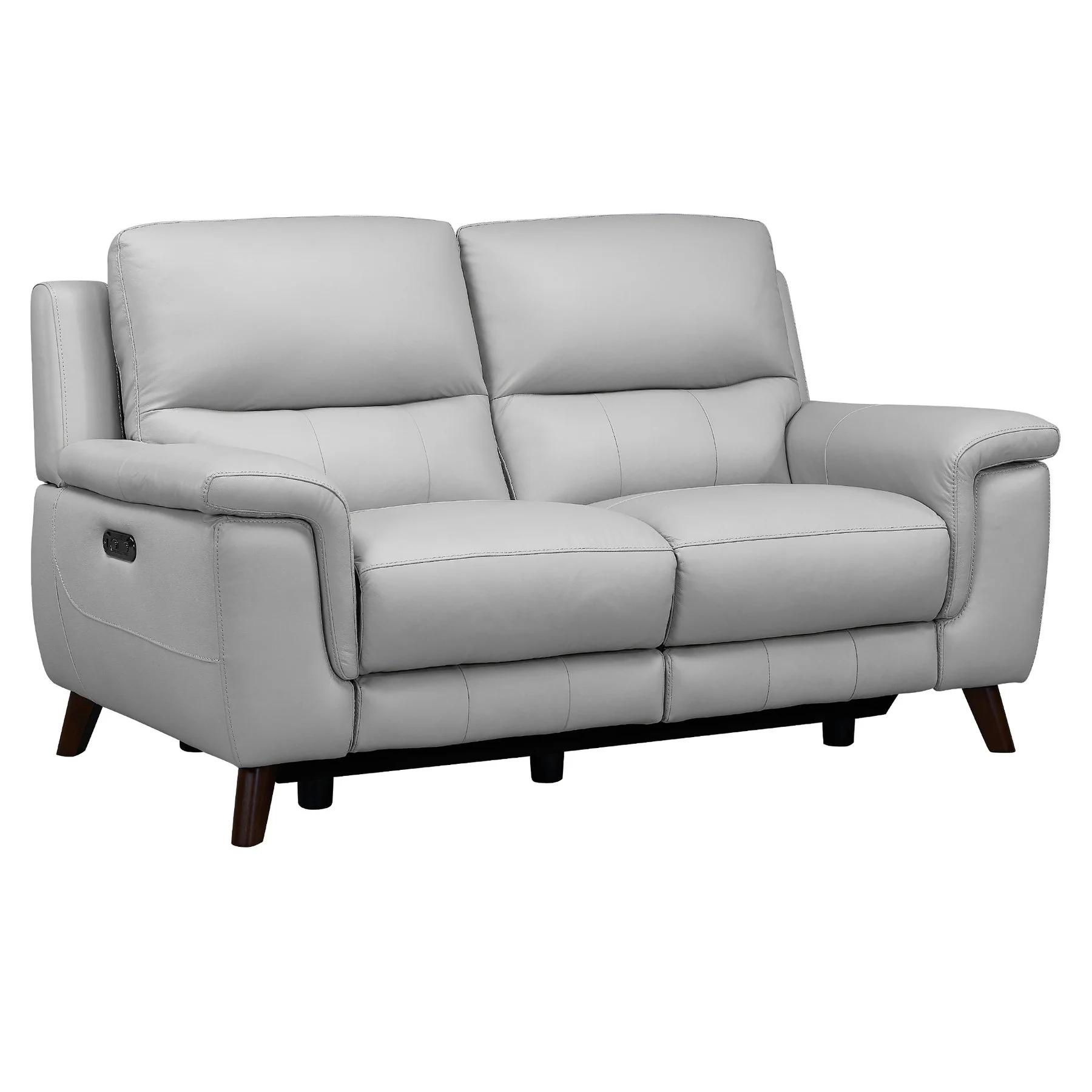 Lizette Dove Gray Leather Power Recliner 3 Piece Living Room Set with USB - Image 5