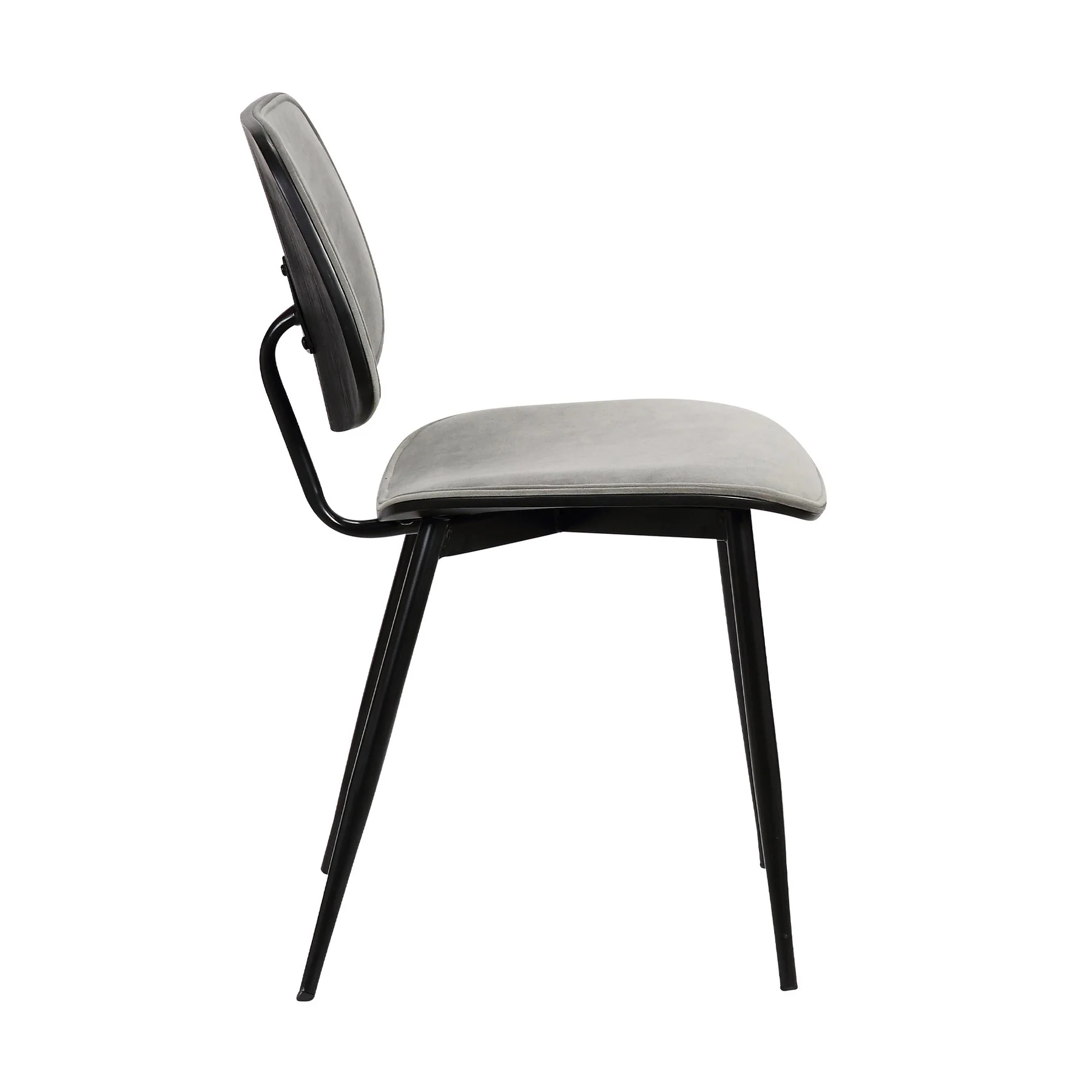 Lizzy Gray Velvet Modern Dining Accent Chairs - Set of 2 - Image 2
