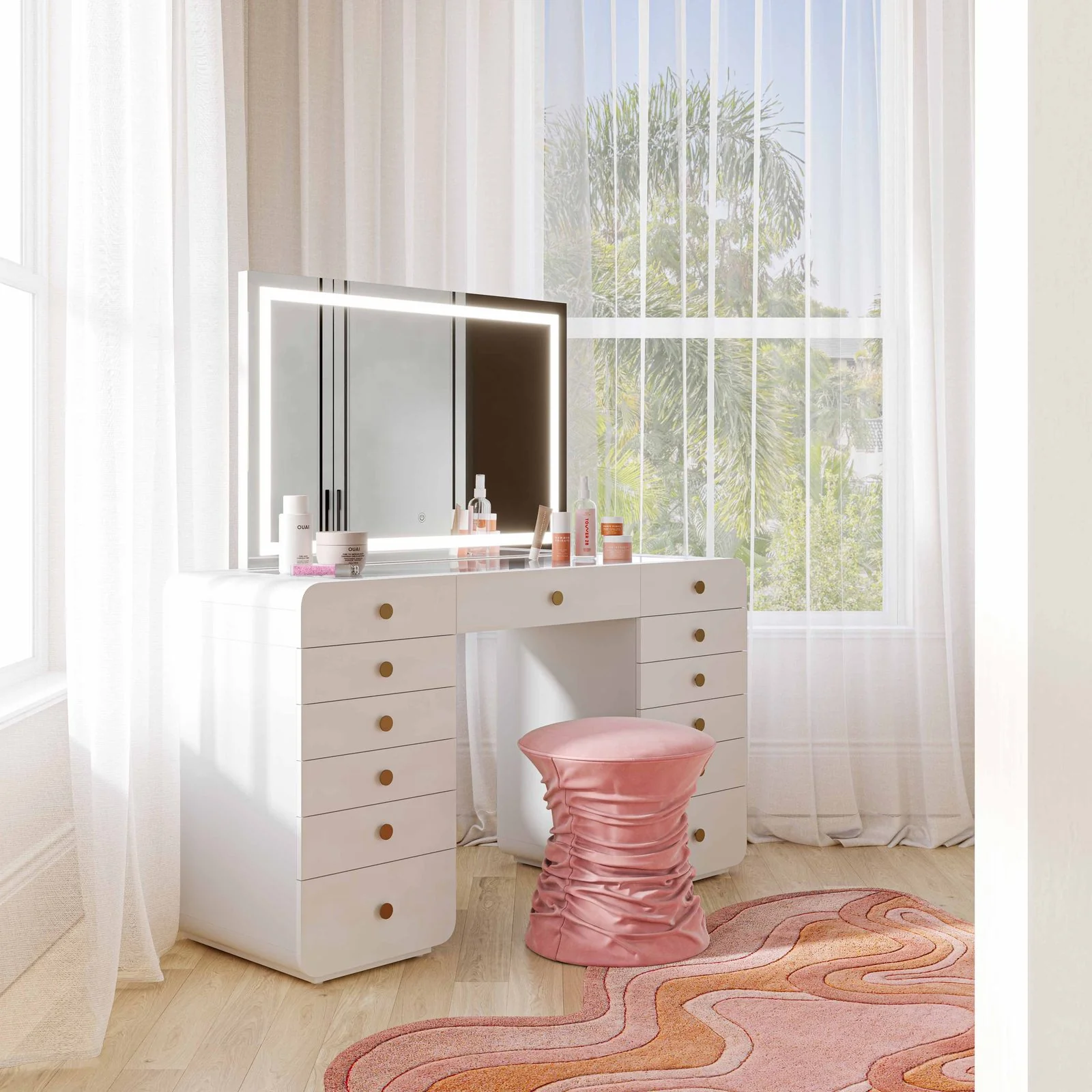 Lola Jumbo LED Panel Vanity Mirror - Image 2