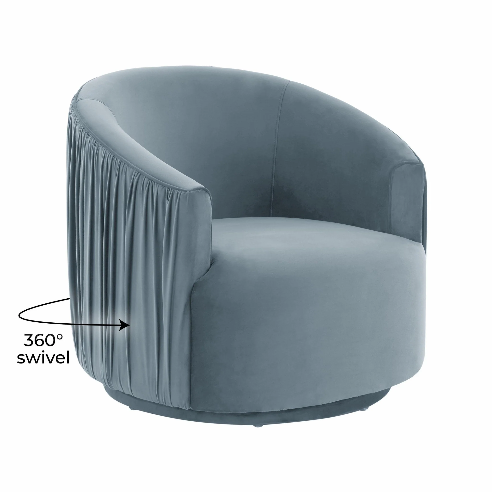 London Blue Pleated Swivel Chair - Image 6