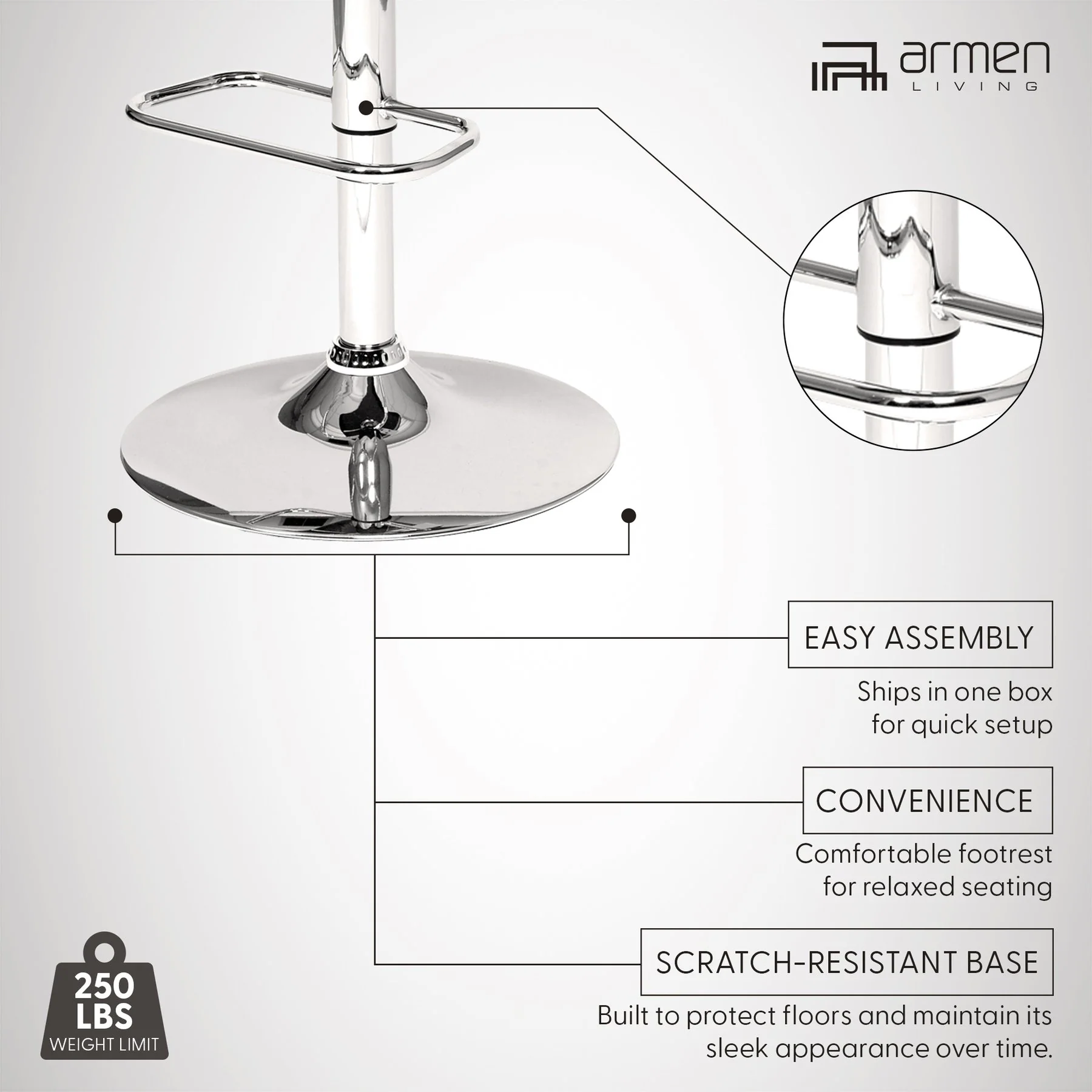 London Cream Faux Leather Adjustable Height Swivel Walnut Wood and Chrome Bar Stool - Image 7