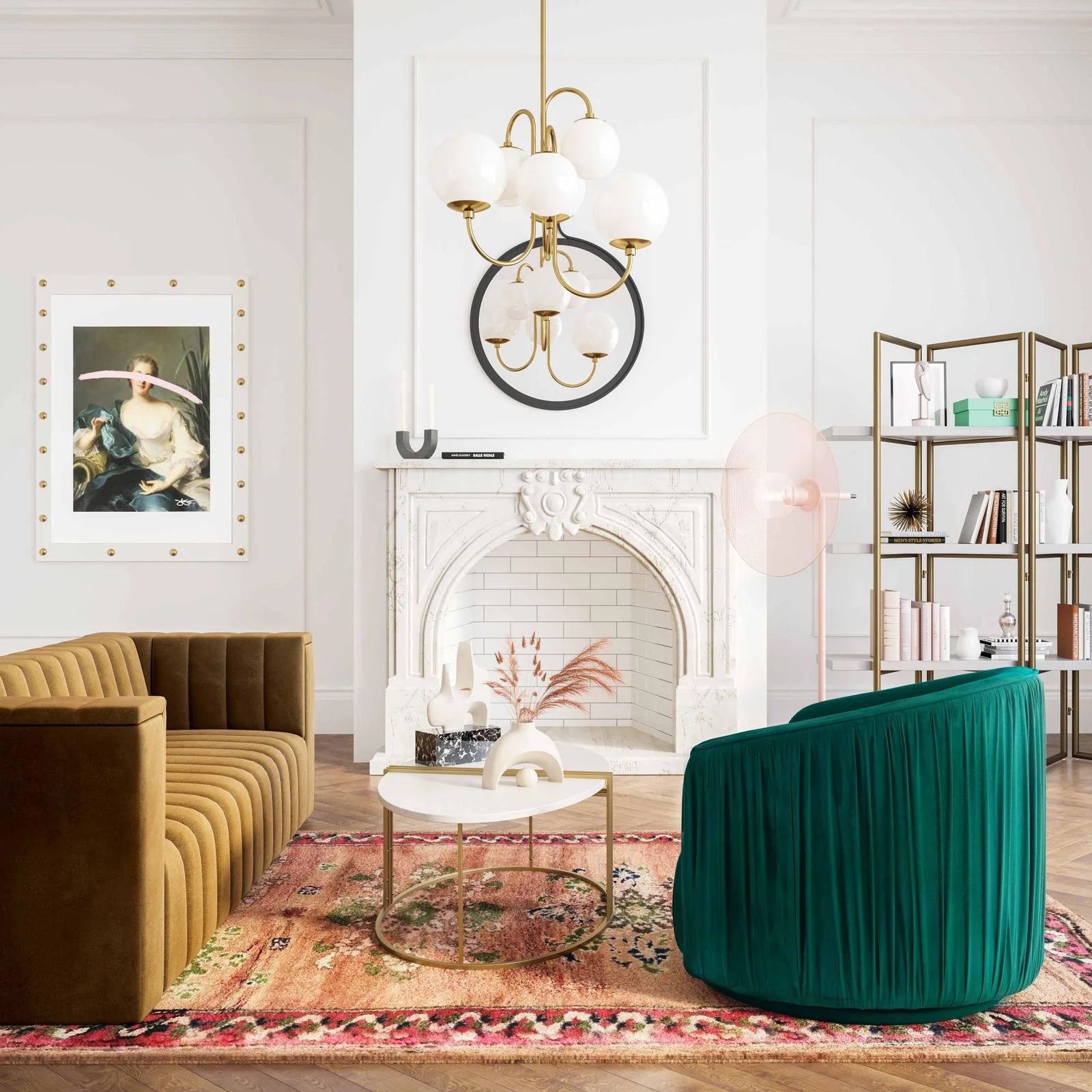 London Forest Green Pleated Swivel Chair - Image 2