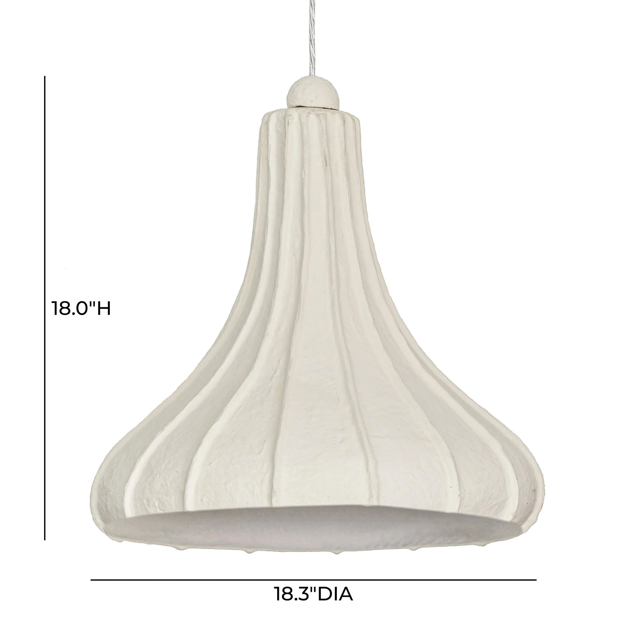 Looma Off White Cotton Mache Pendant Lamp - Image 5