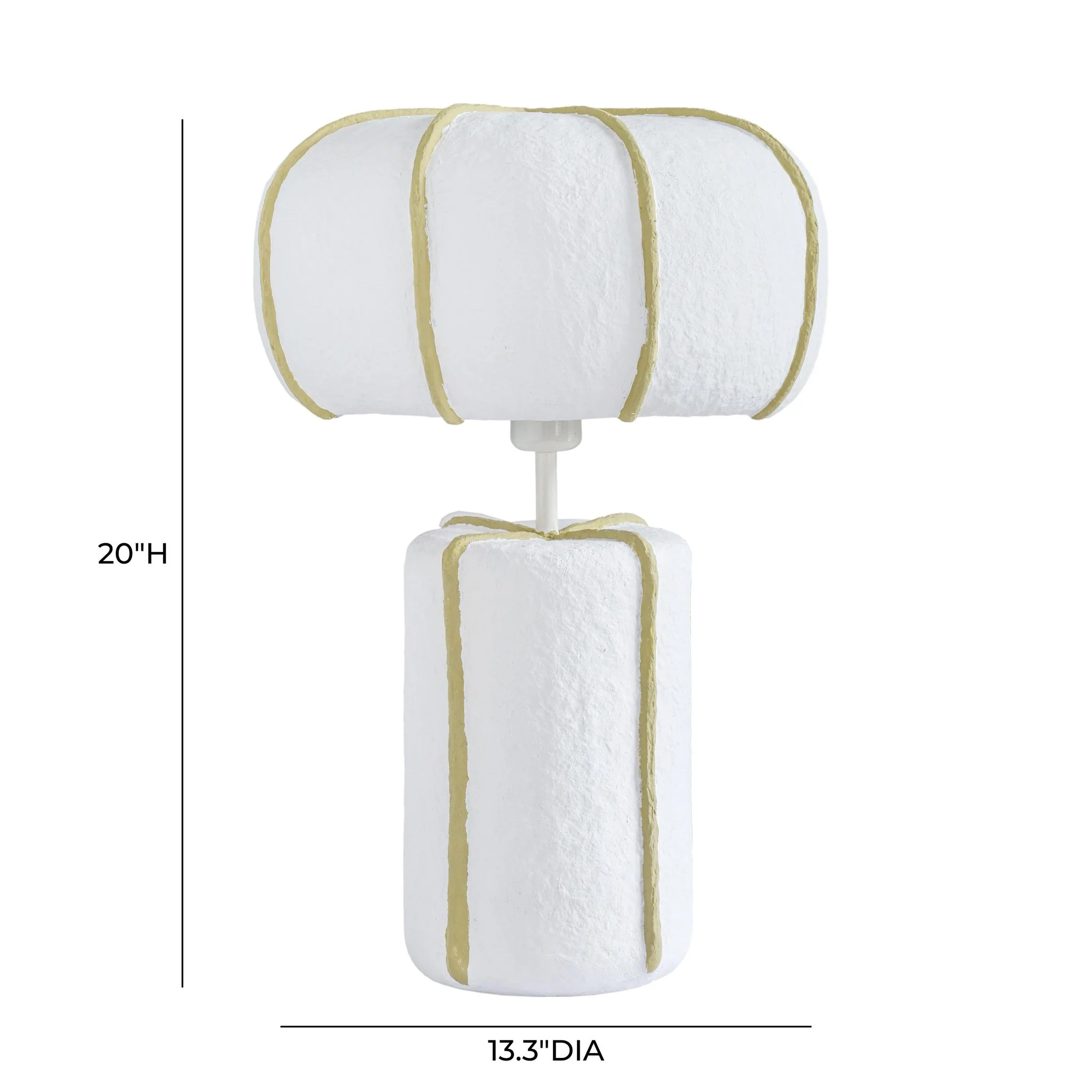 Looma White and Green Cotton Mache Table Lamp - Image 6