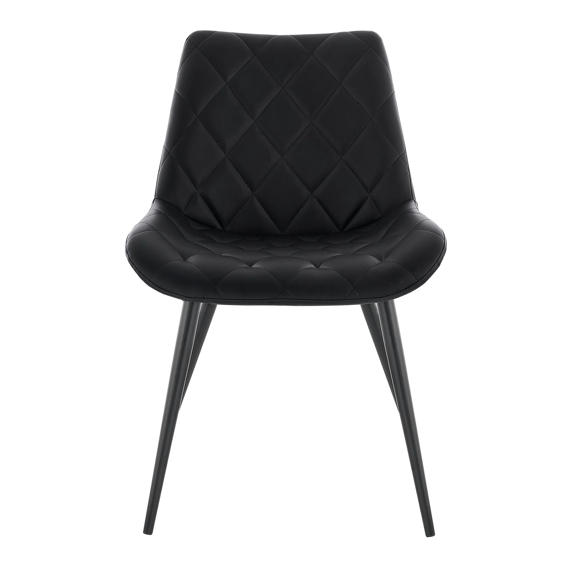 Loralie Black Faux Leather and Black Metal Dining Chairs - Set of 2 - Image 3