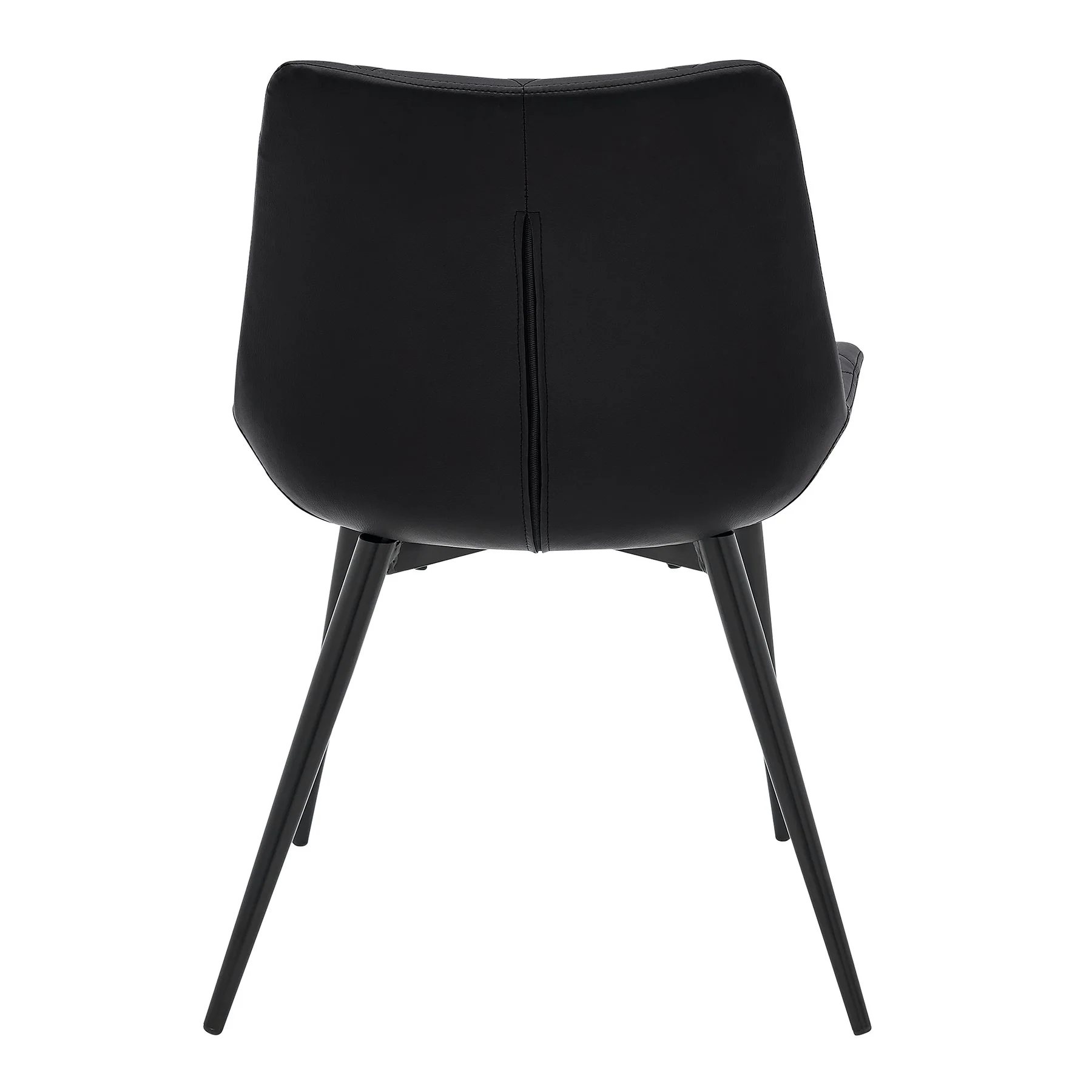 Loralie Black Faux Leather and Black Metal Dining Chairs - Set of 2 - Image 5