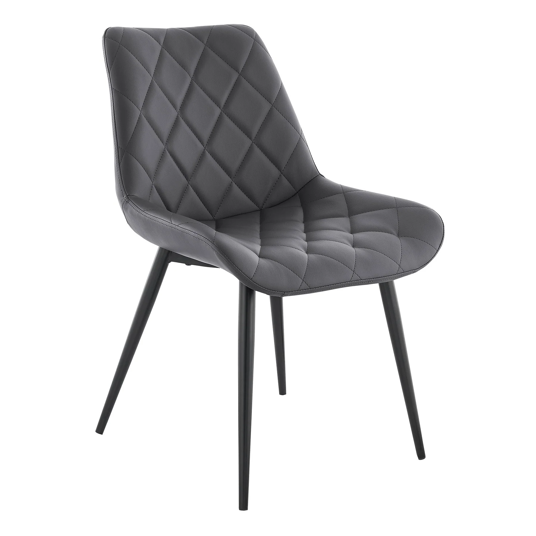 Loralie Gray Faux Leather and Black Metal Dining Chairs - Set of 2 - Image 2