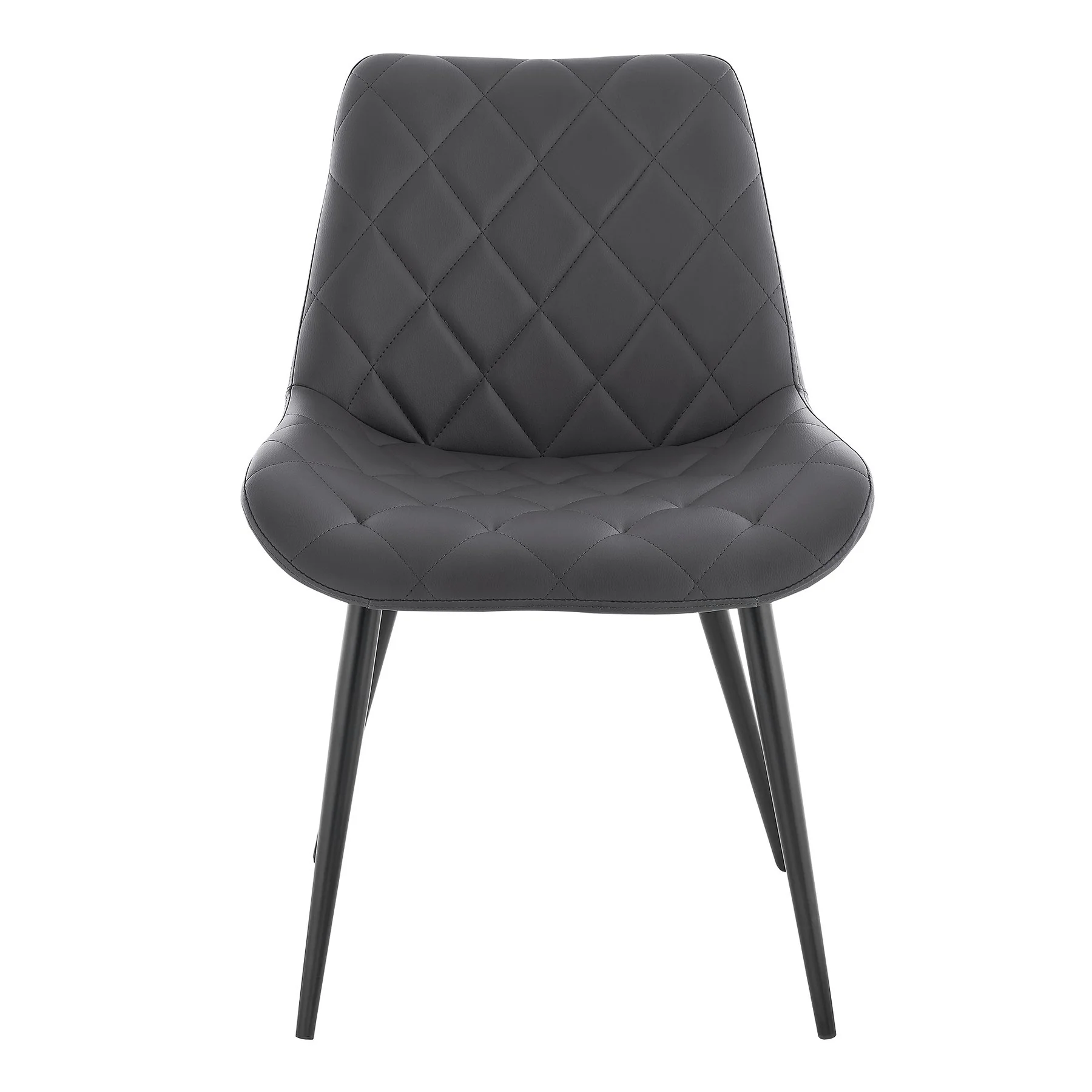 Loralie Gray Faux Leather and Black Metal Dining Chairs - Set of 2 - Image 3