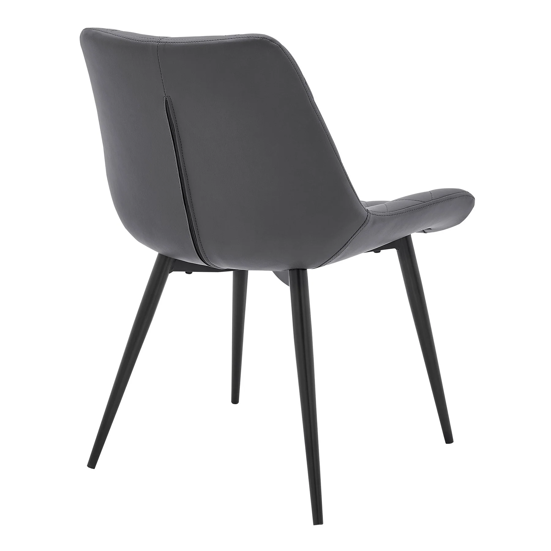 Loralie Gray Faux Leather and Black Metal Dining Chairs - Set of 2 - Image 4