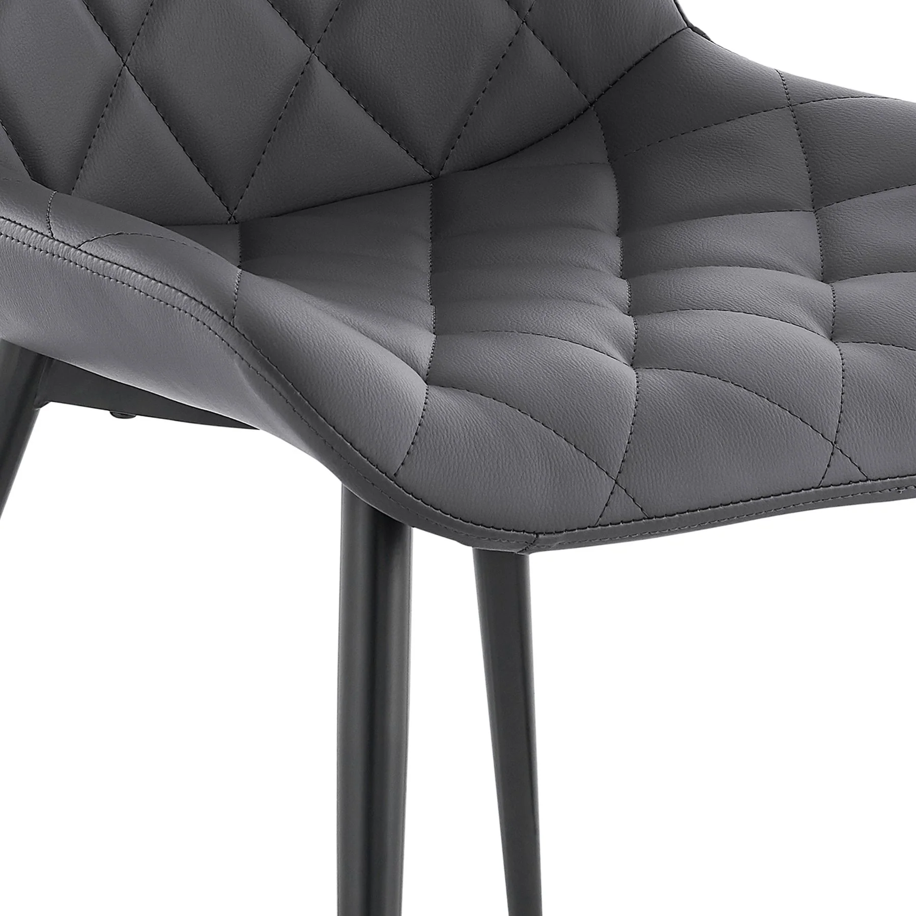 Loralie Gray Faux Leather and Black Metal Dining Chairs - Set of 2 - Image 6