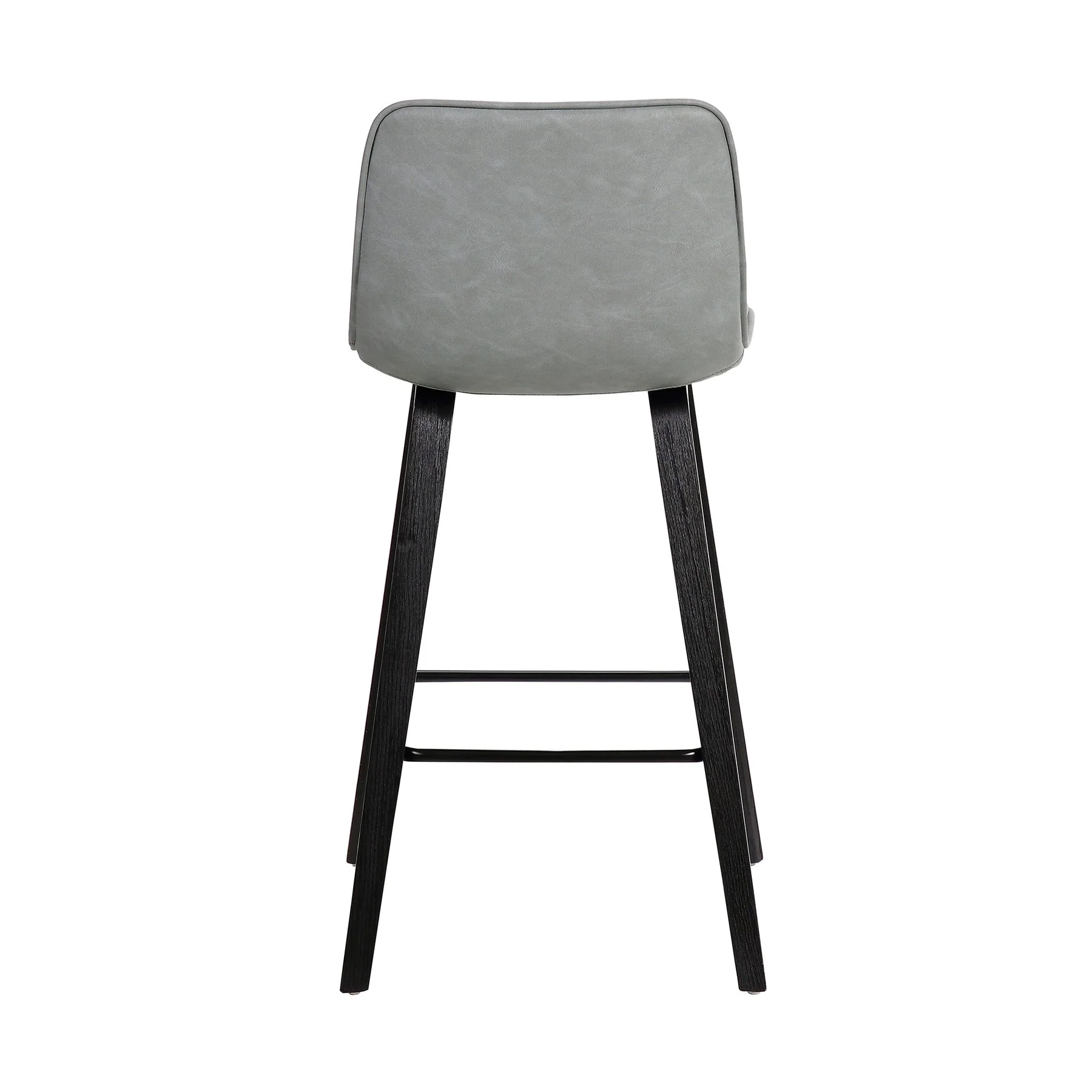 Lorenz 26" Gray Faux Leather Barstool In Black Brushed Wood Finish - Image 5