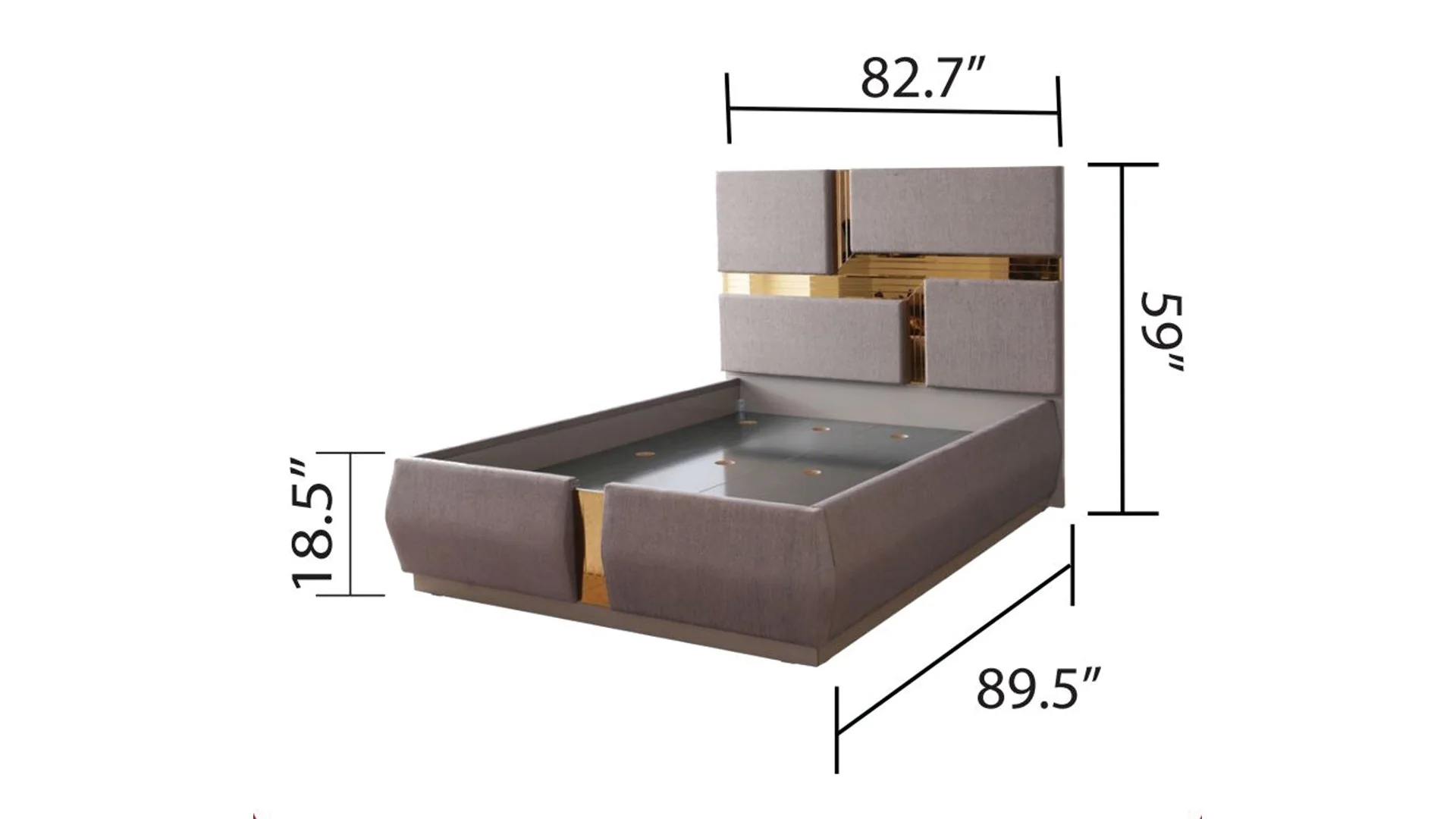 LORENZO King Bed Gray - Image 3