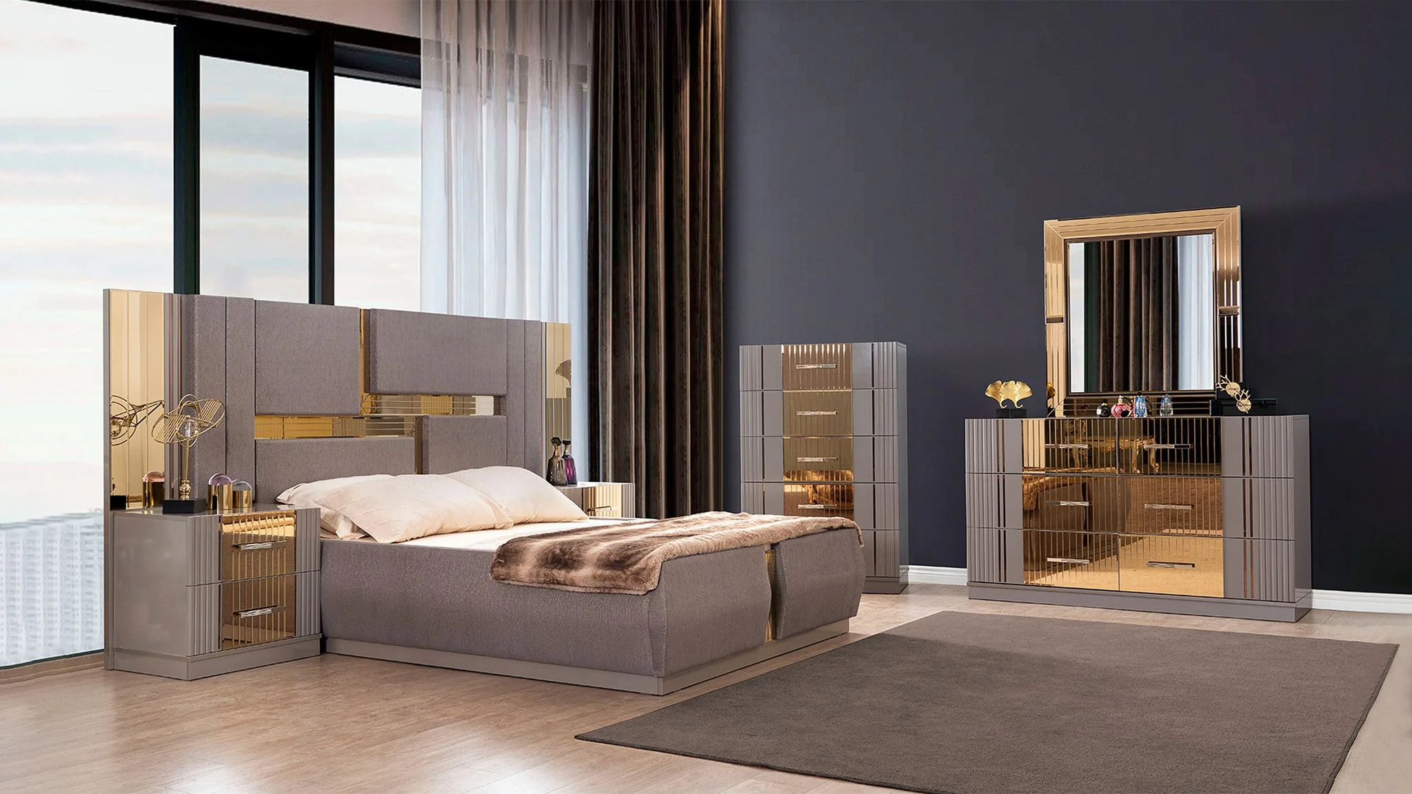 Lorenzo Queen 5 Pc Bedroom Set River Sand - Image 19