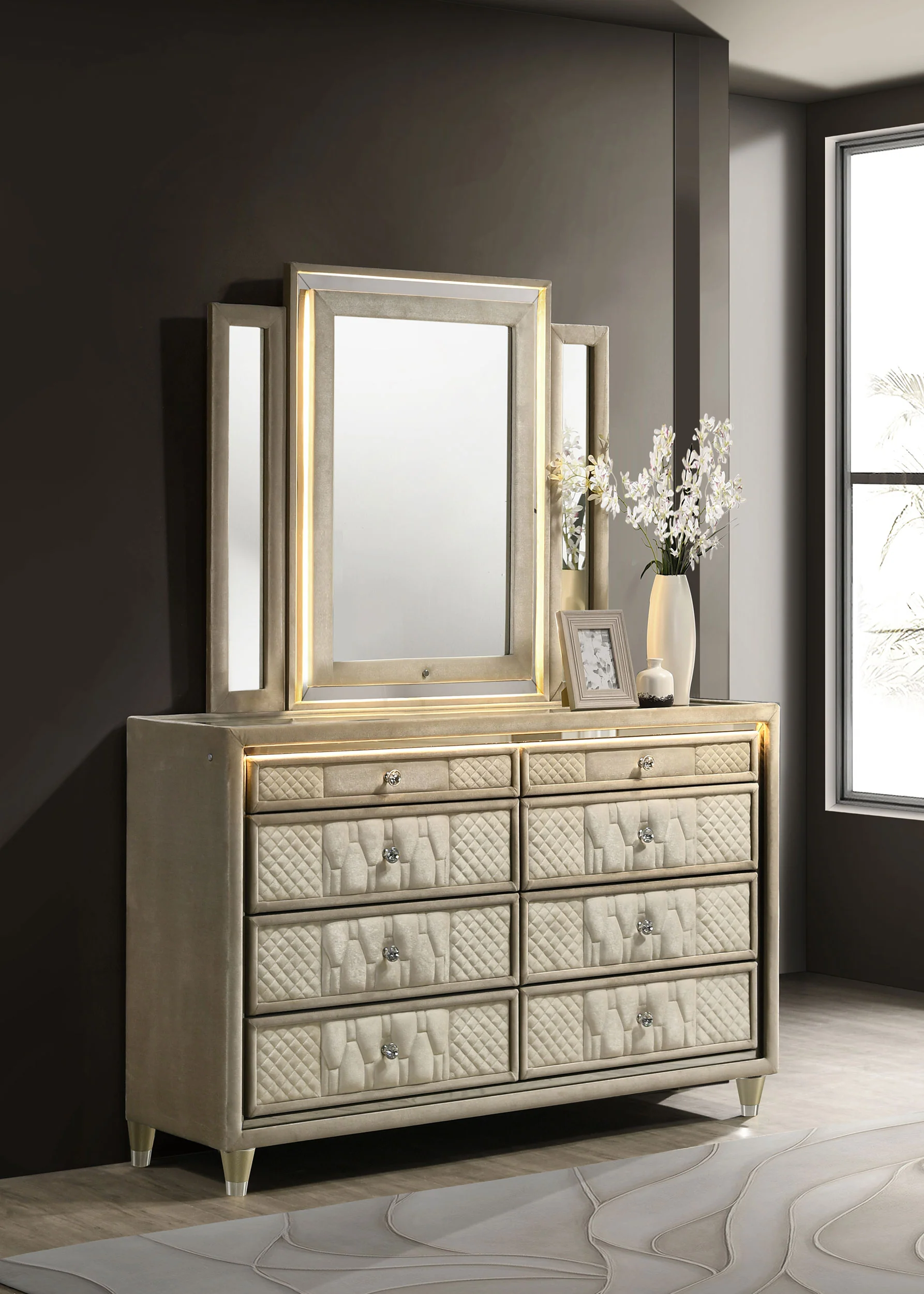 Lorient LED Dresser with LED Mirror - Image 2