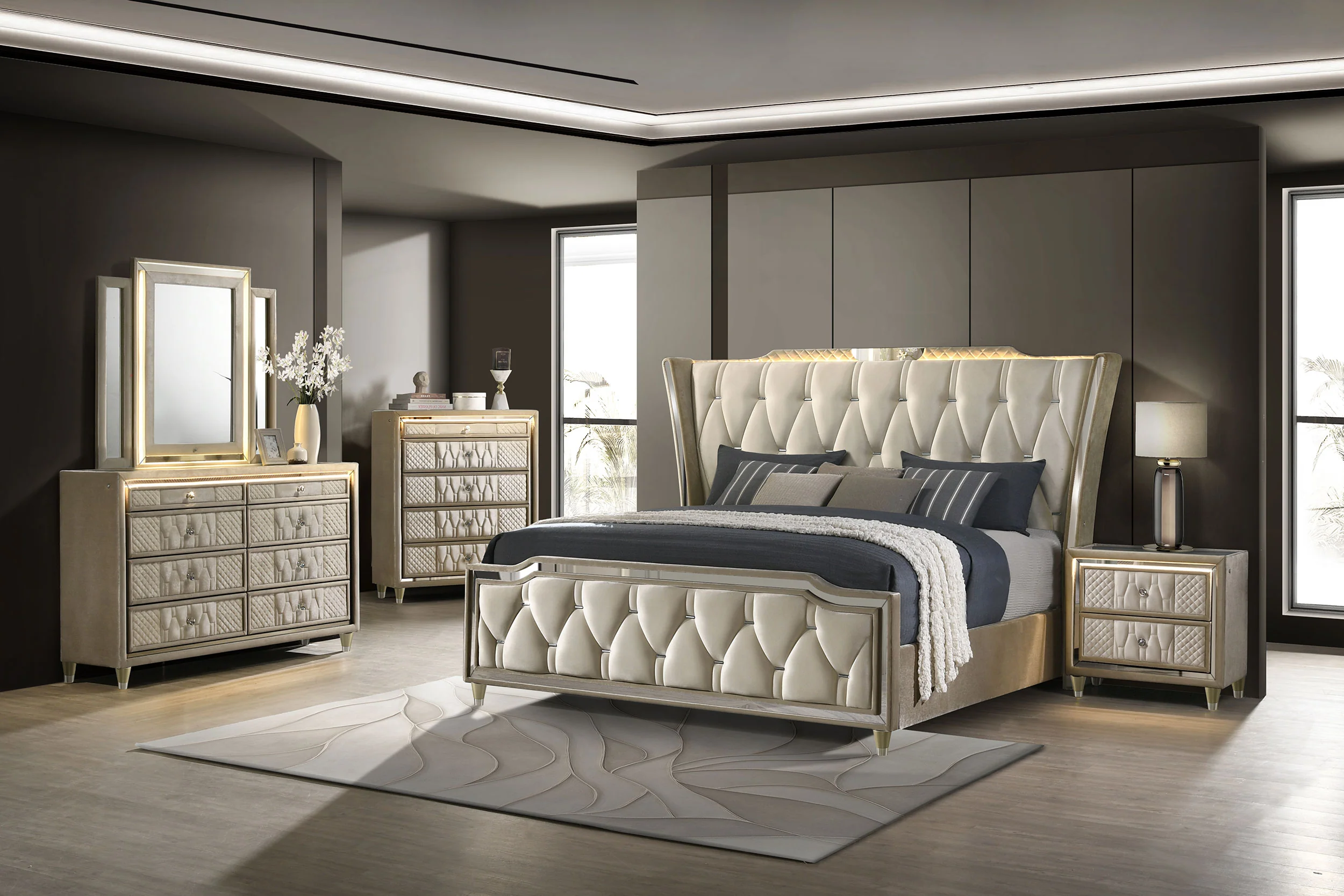 Lorient Nightstand with LED Lighting - Image 17