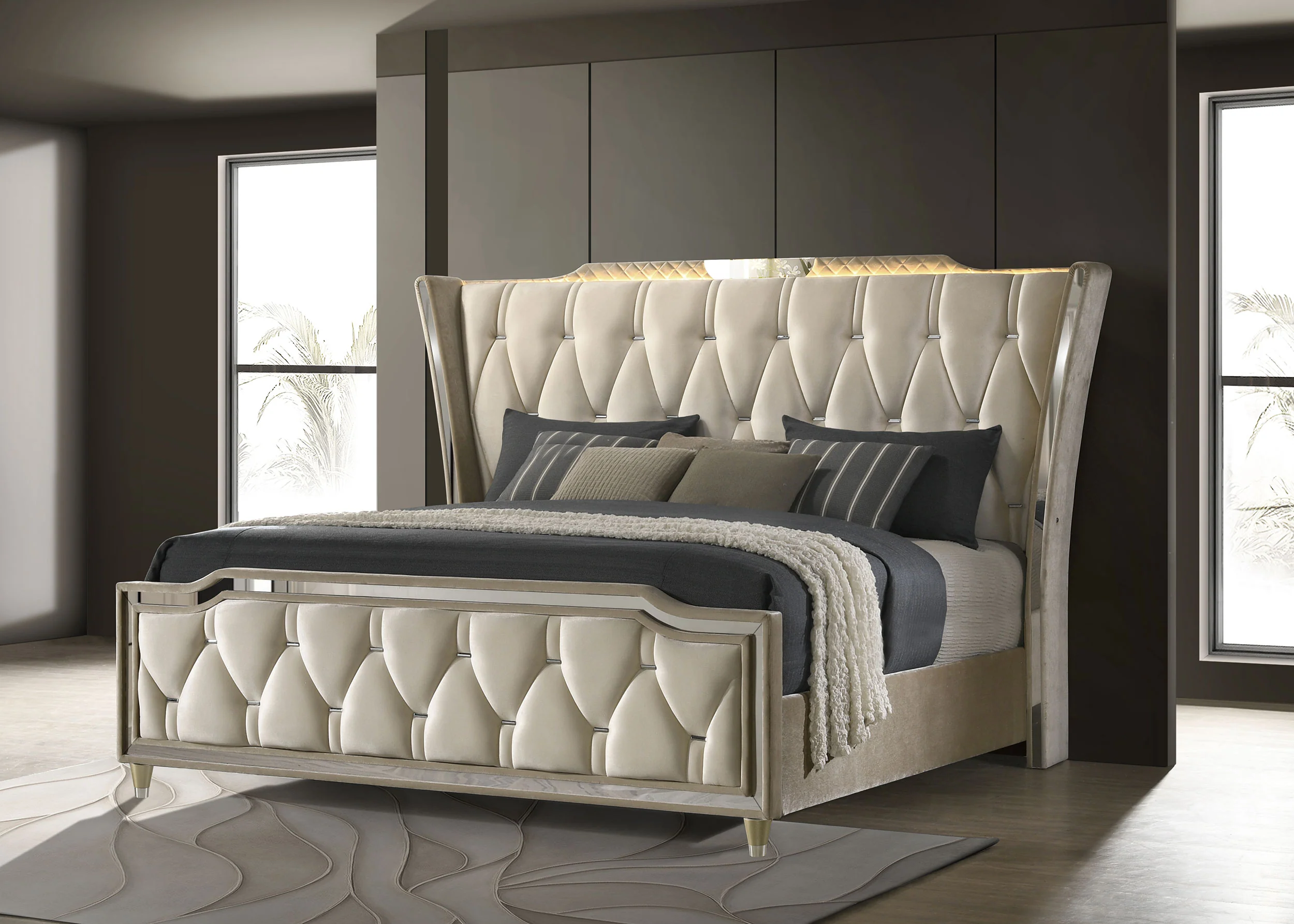 Lorient Wingback Bed with LED Lighting - Image 15
