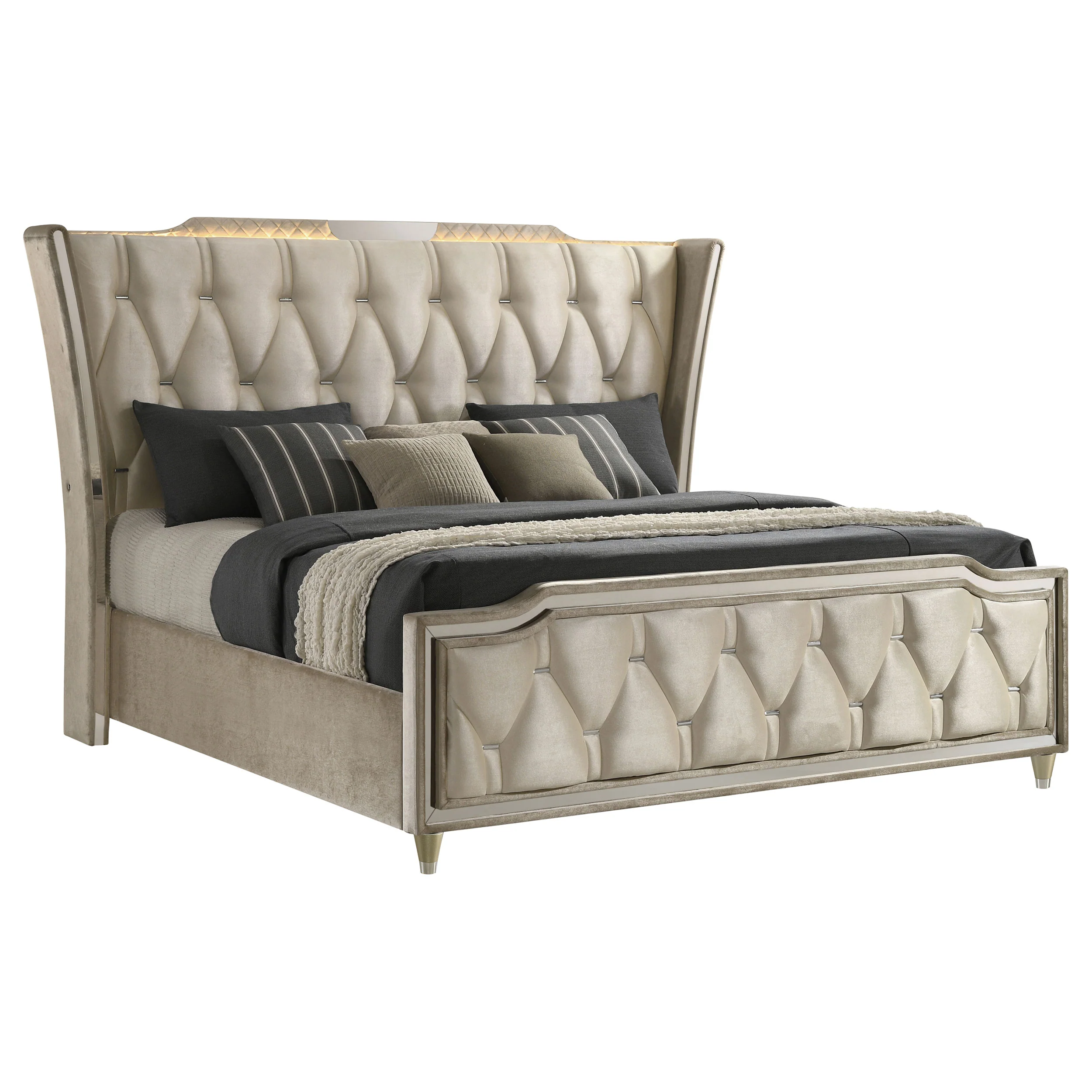 Lorient Wingback Bed with LED Lighting - Image 16