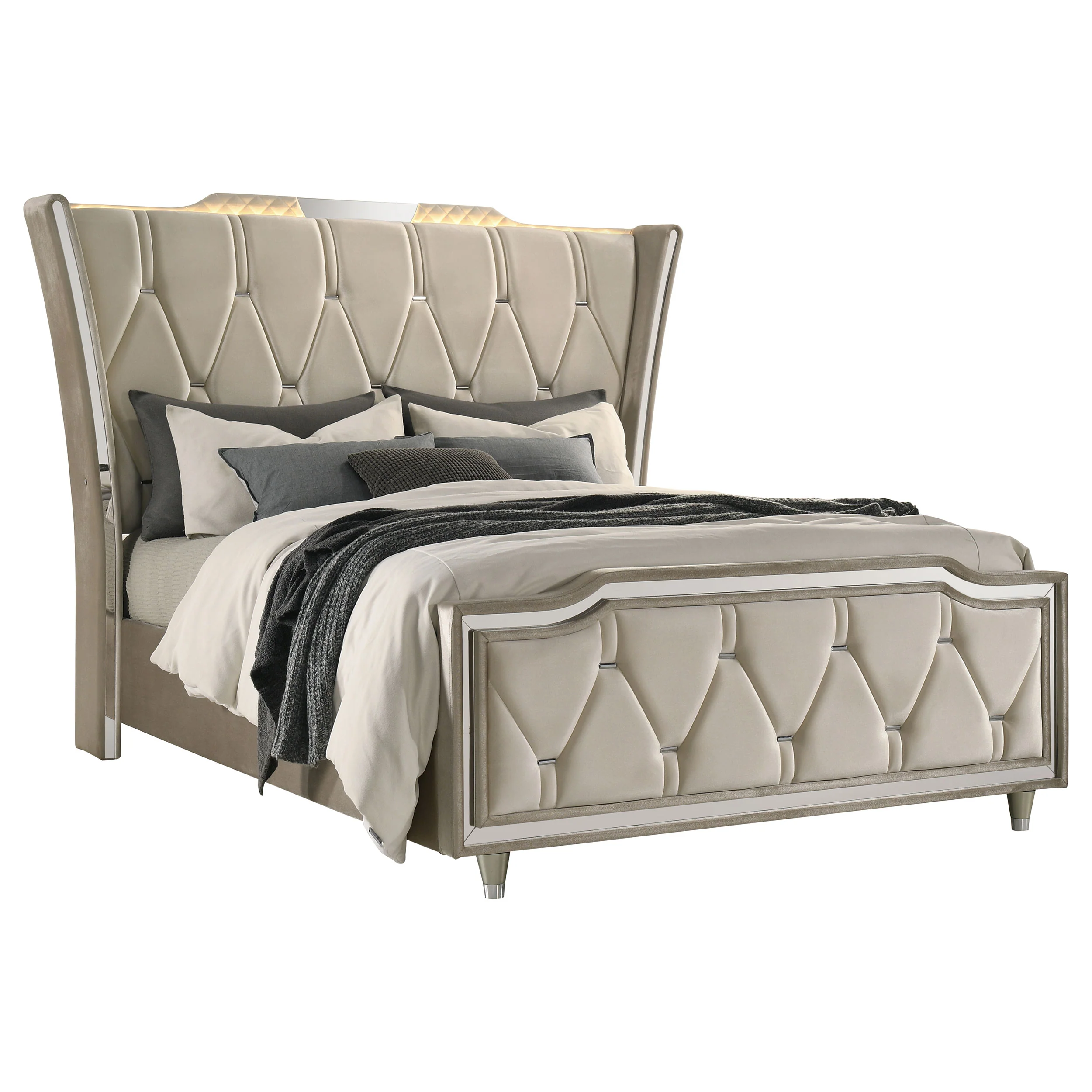 Lorient Wingback Bed with LED Lighting - Image 3