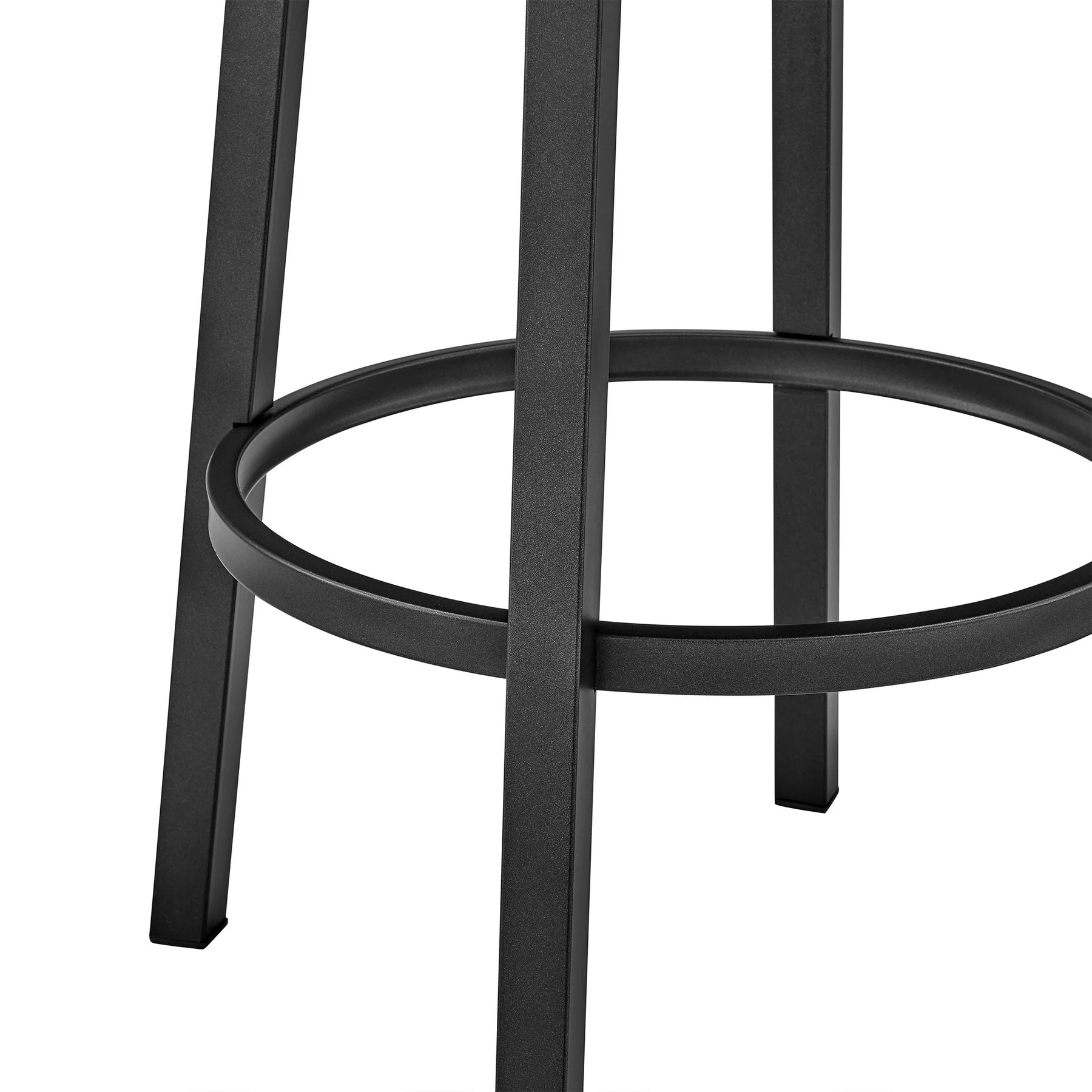 Lorin 30" Bar Height Swivel Bar Stool in Black Finish and Black Faux Leather - Image 8