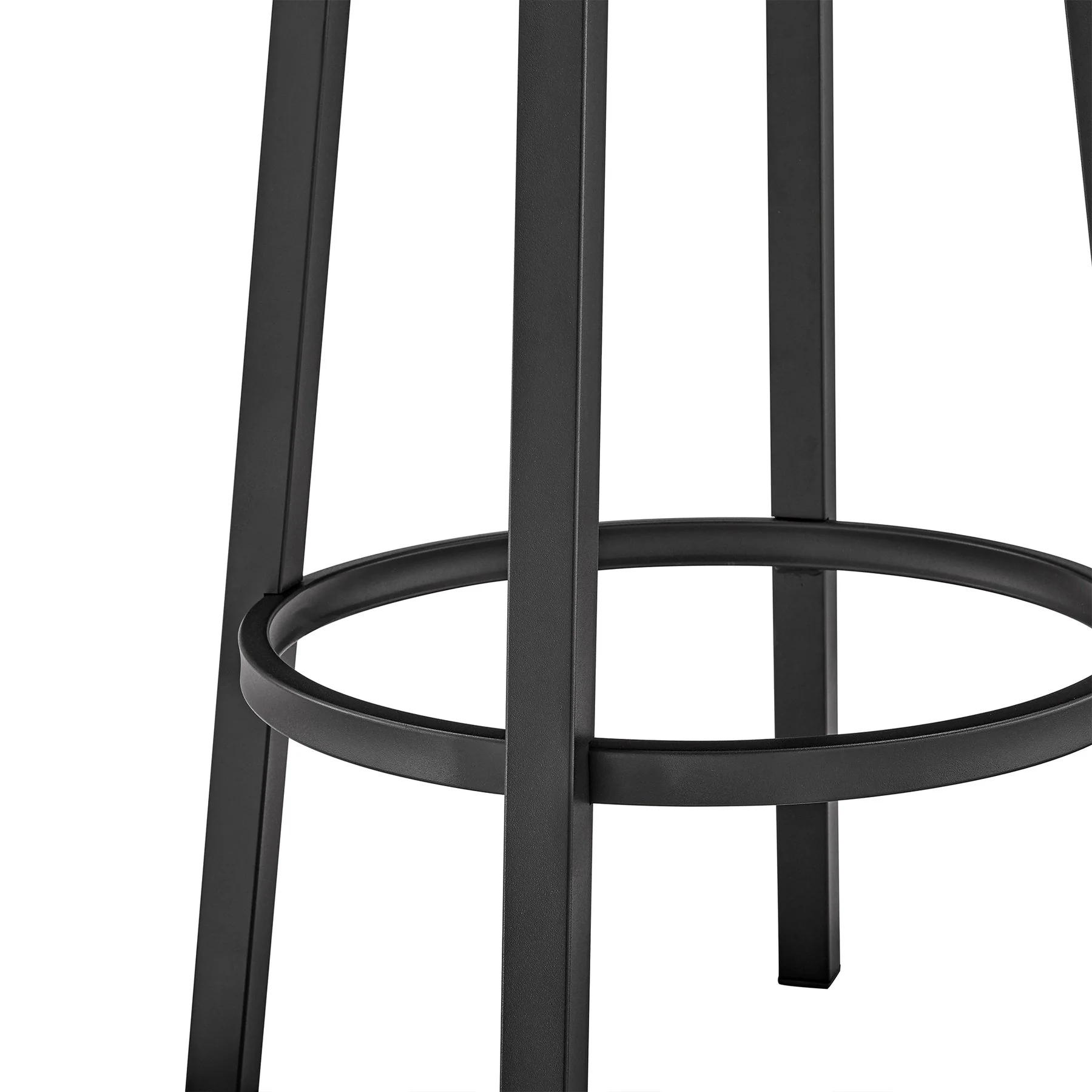 Lorin 30" Bar Height Swivel Bar Stool in Black Finish and Gray Faux Leather - Image 8