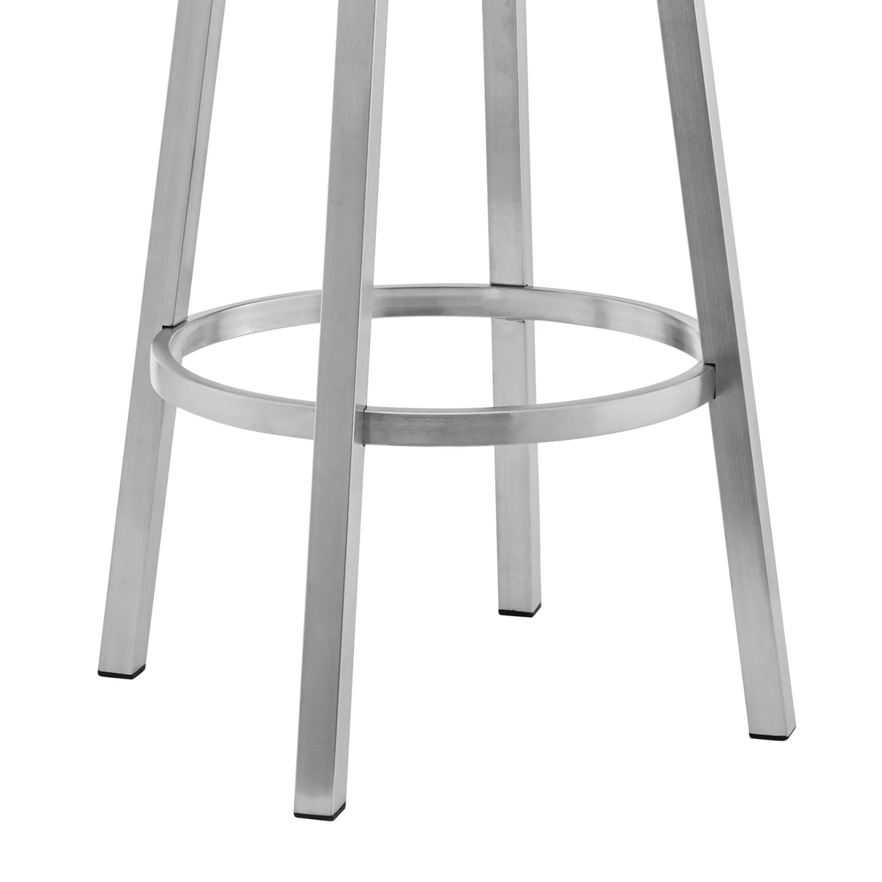 Lorin 30" Gray Faux Leather and Brushed Stainless Steel Swivel Bar Stool - Image 6