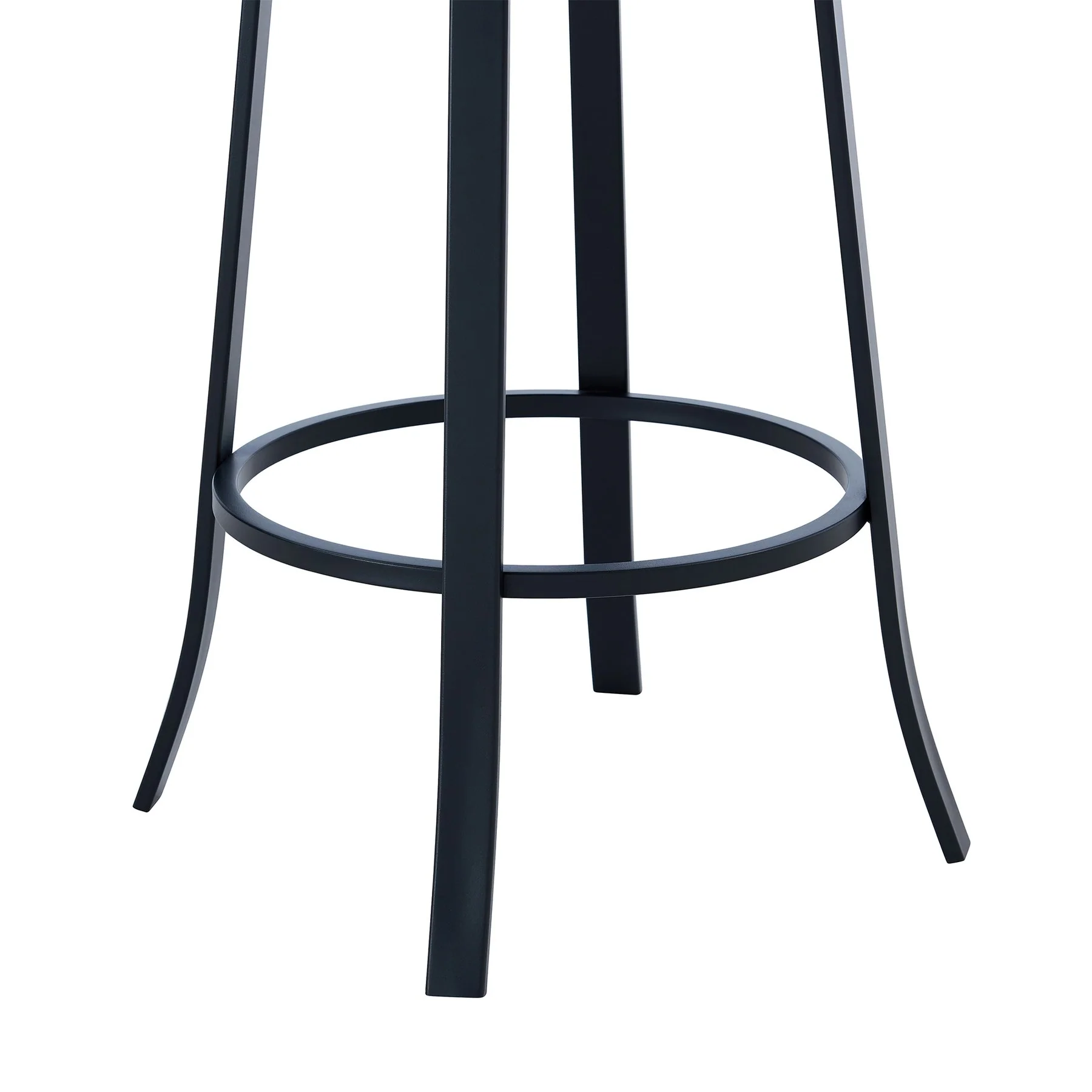 Lotus Contemporary 30" Bar Height Barstool in Matte Black Finish and Gray Faux Leather - Image 6