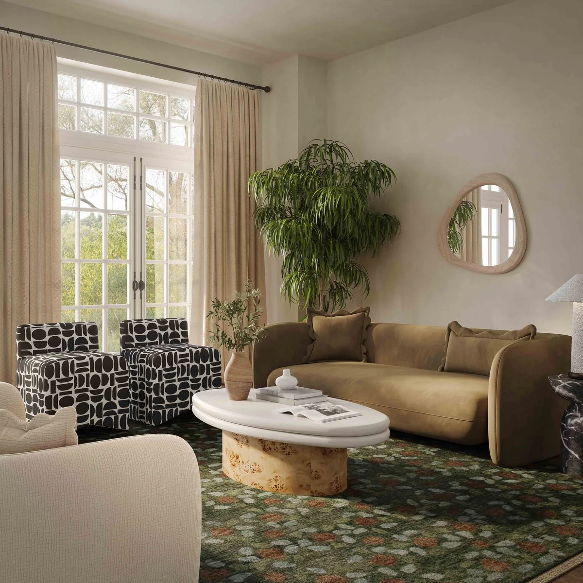 Lou Cafe Au Lait Performance Velvet Sofa - Image 2