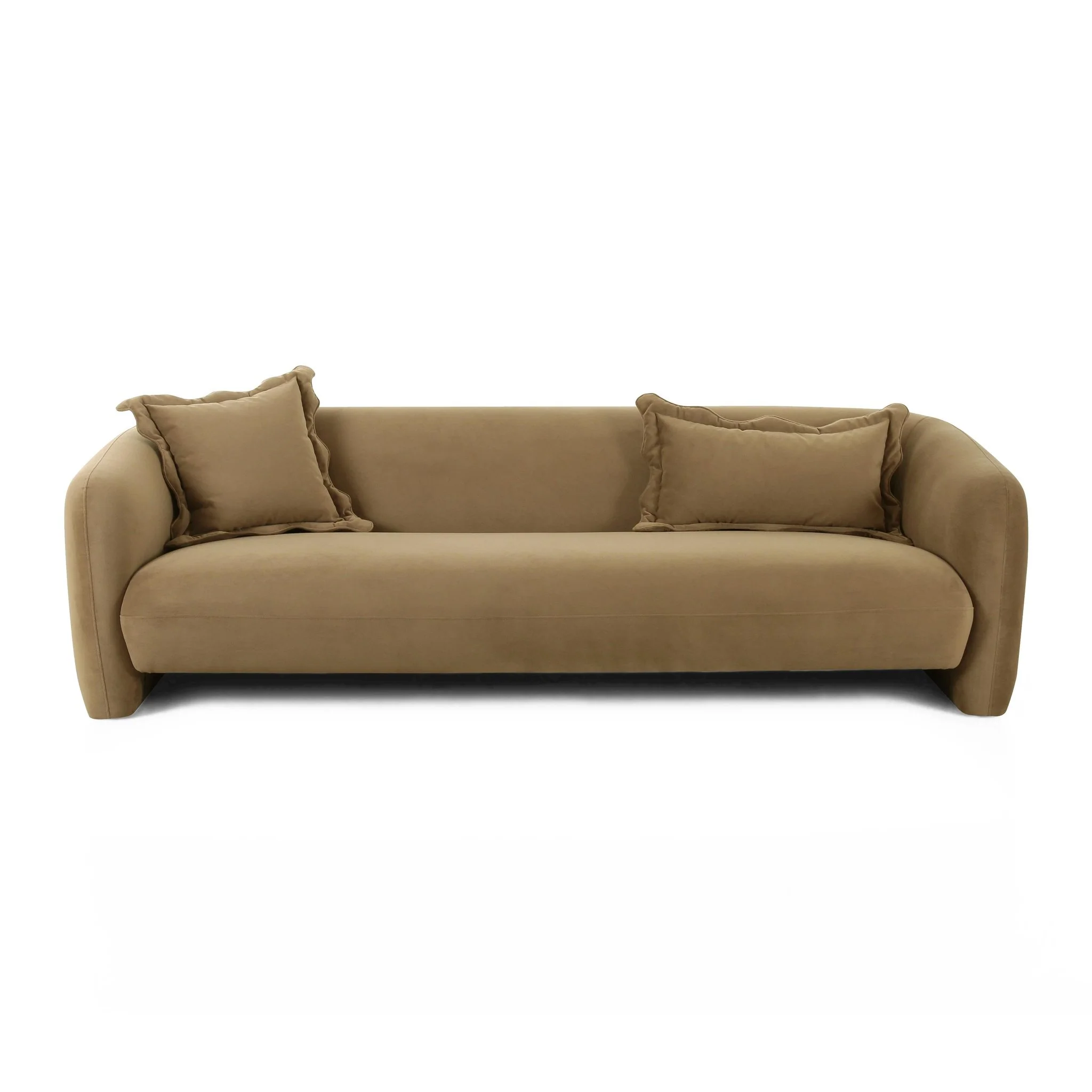 Lou Cafe Au Lait Performance Velvet Sofa - Image 3
