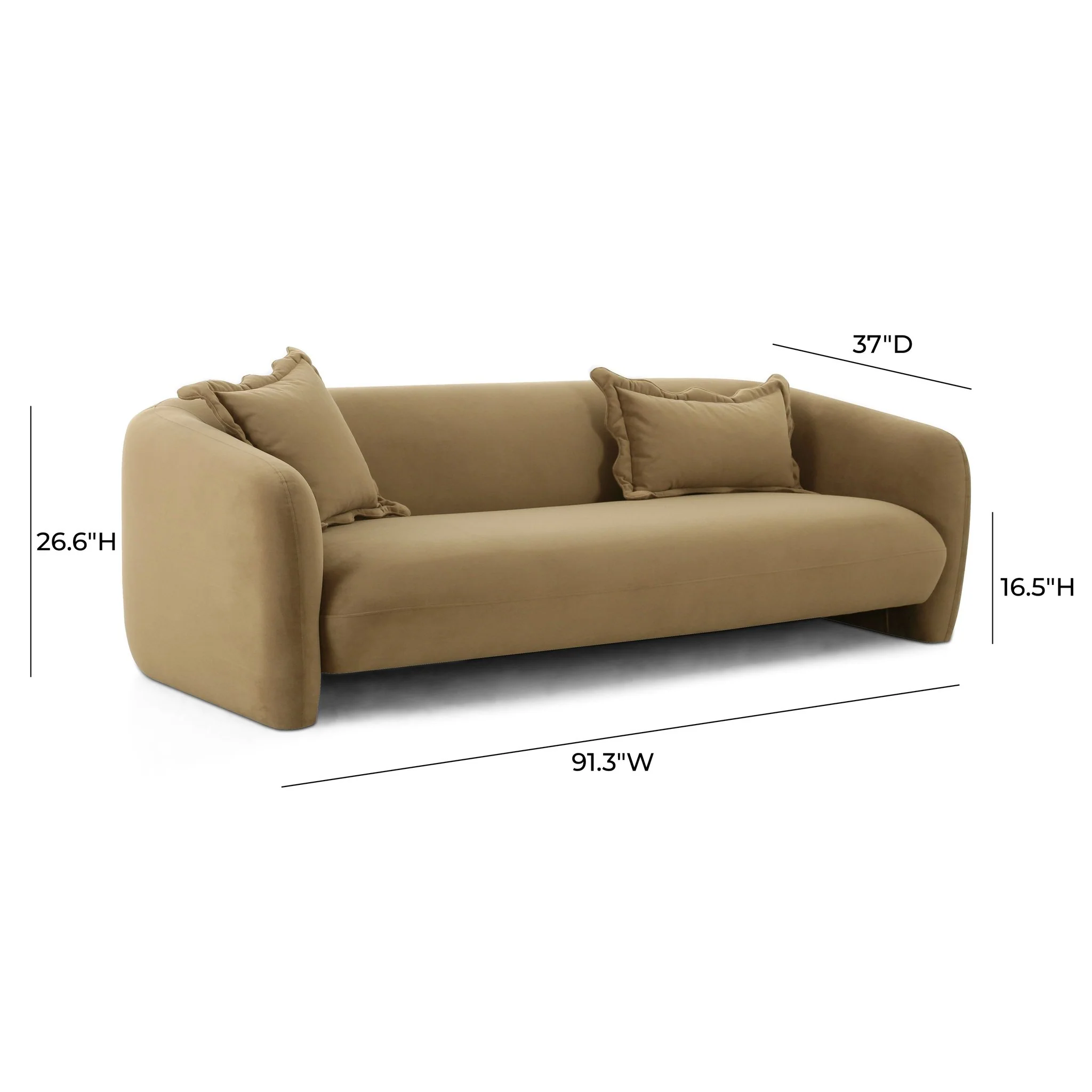 Lou Cafe Au Lait Performance Velvet Sofa - Image 6