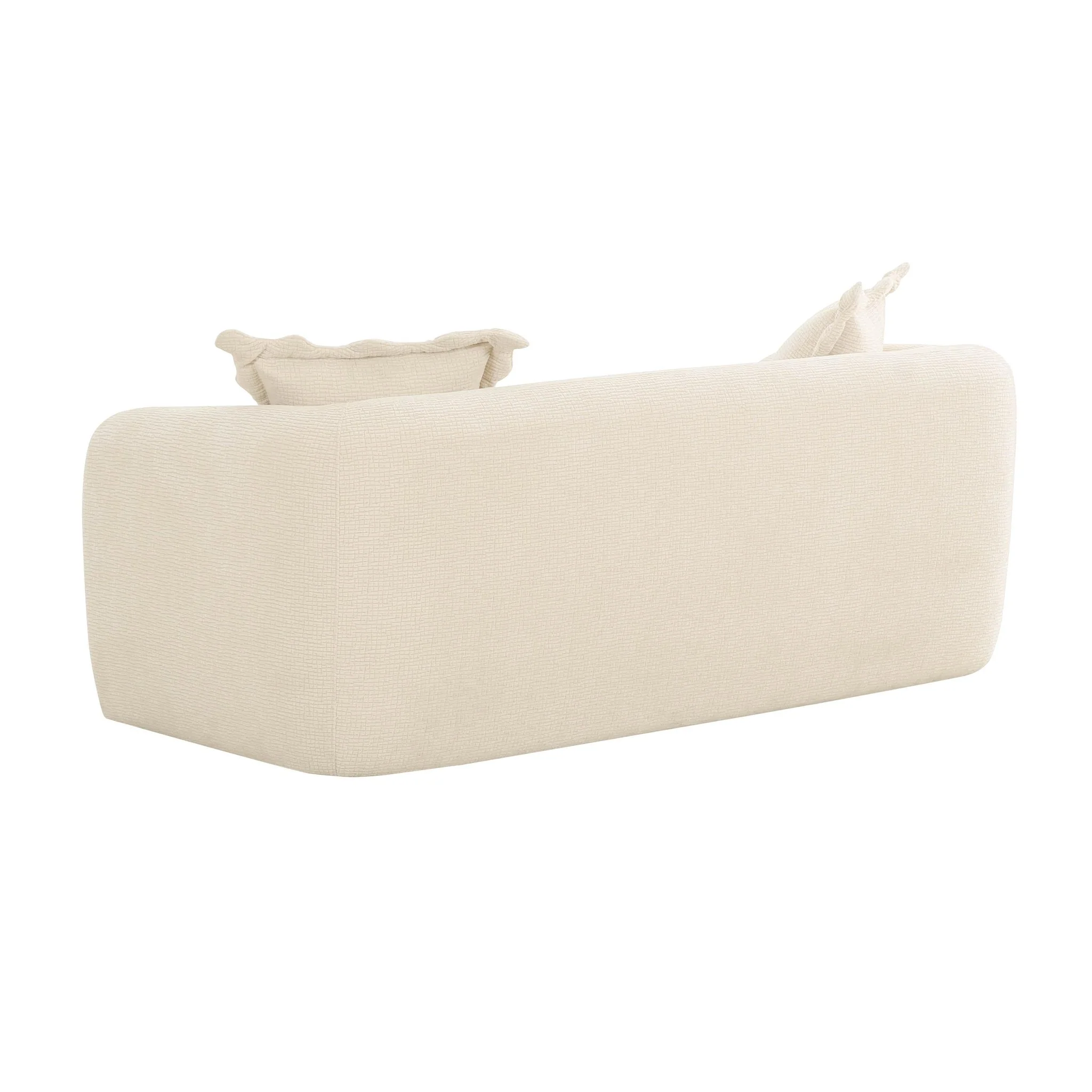 Lou Sandstone Textured Fabric Loveseat - Image 4