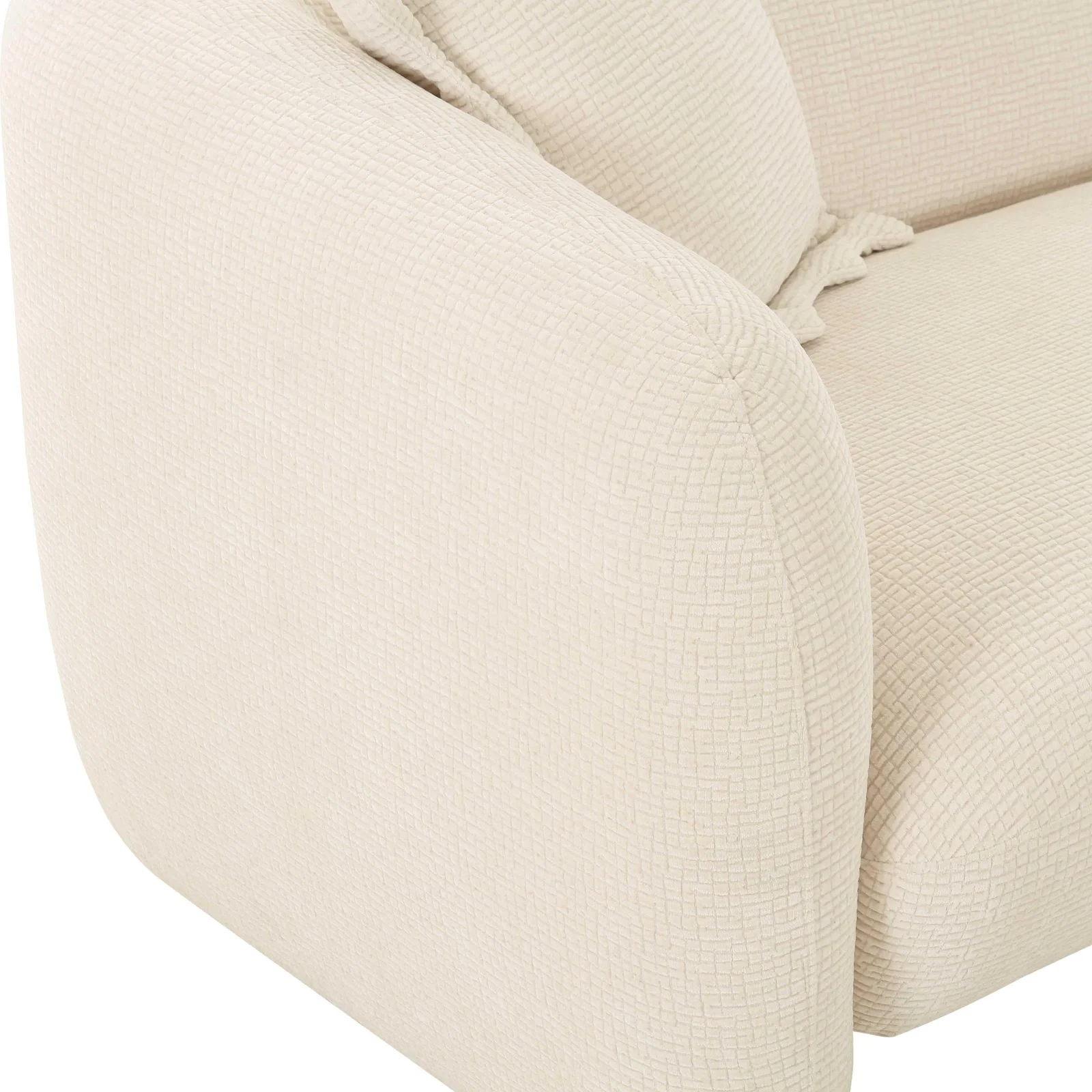Lou Sandstone Textured Fabric Loveseat - Image 5