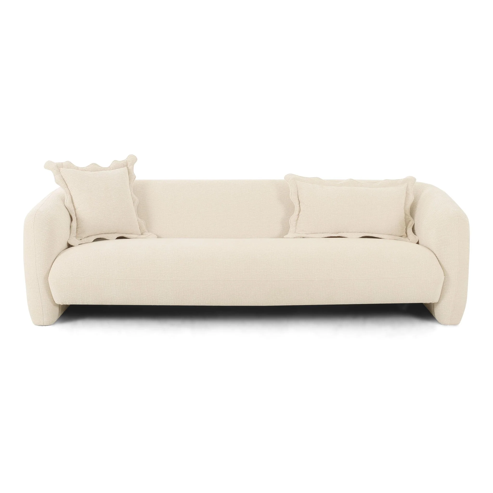 Lou Sandstone Textured Fabric Sofa - Image 3