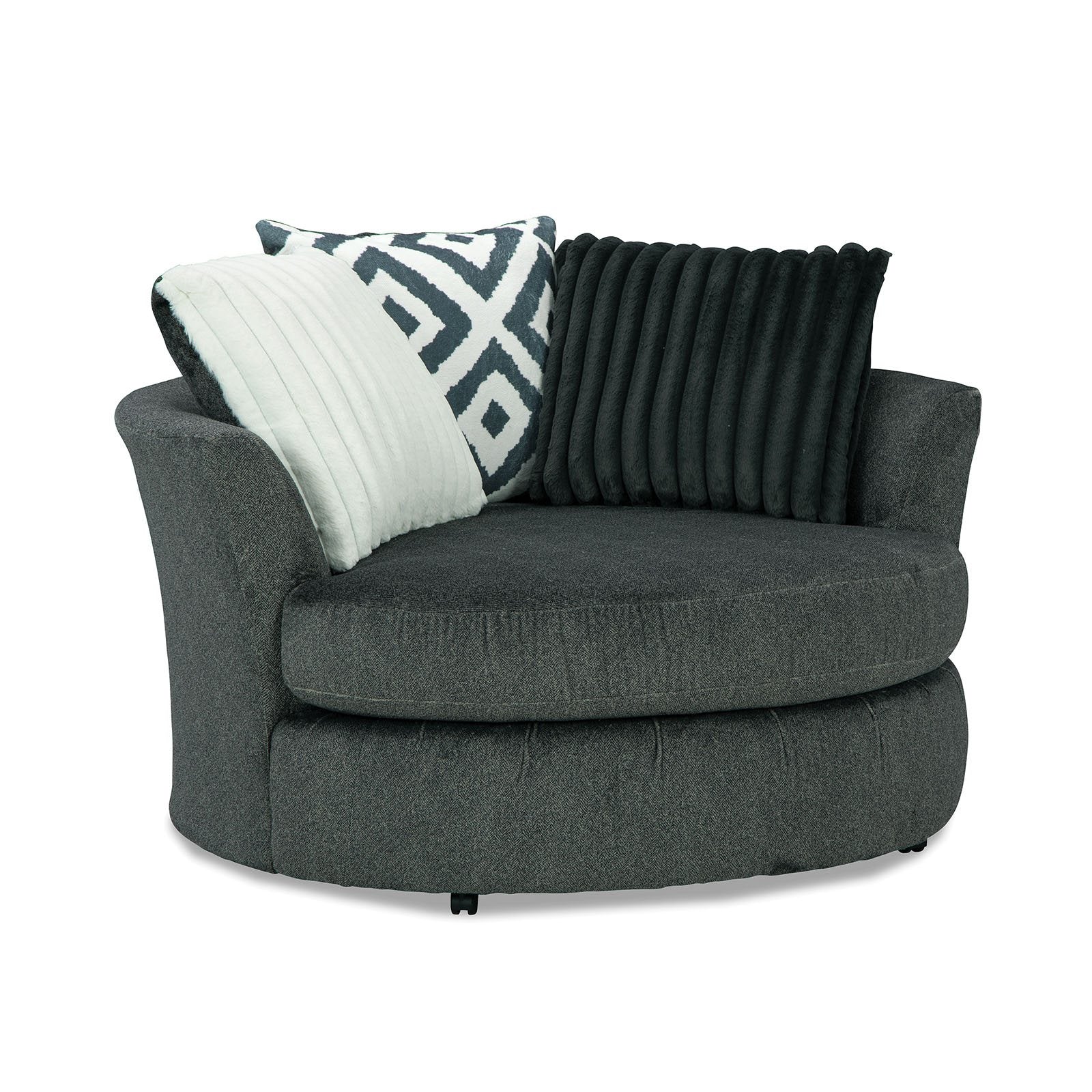 Loughlin Swivel Chair, Gun Metal - Image 3