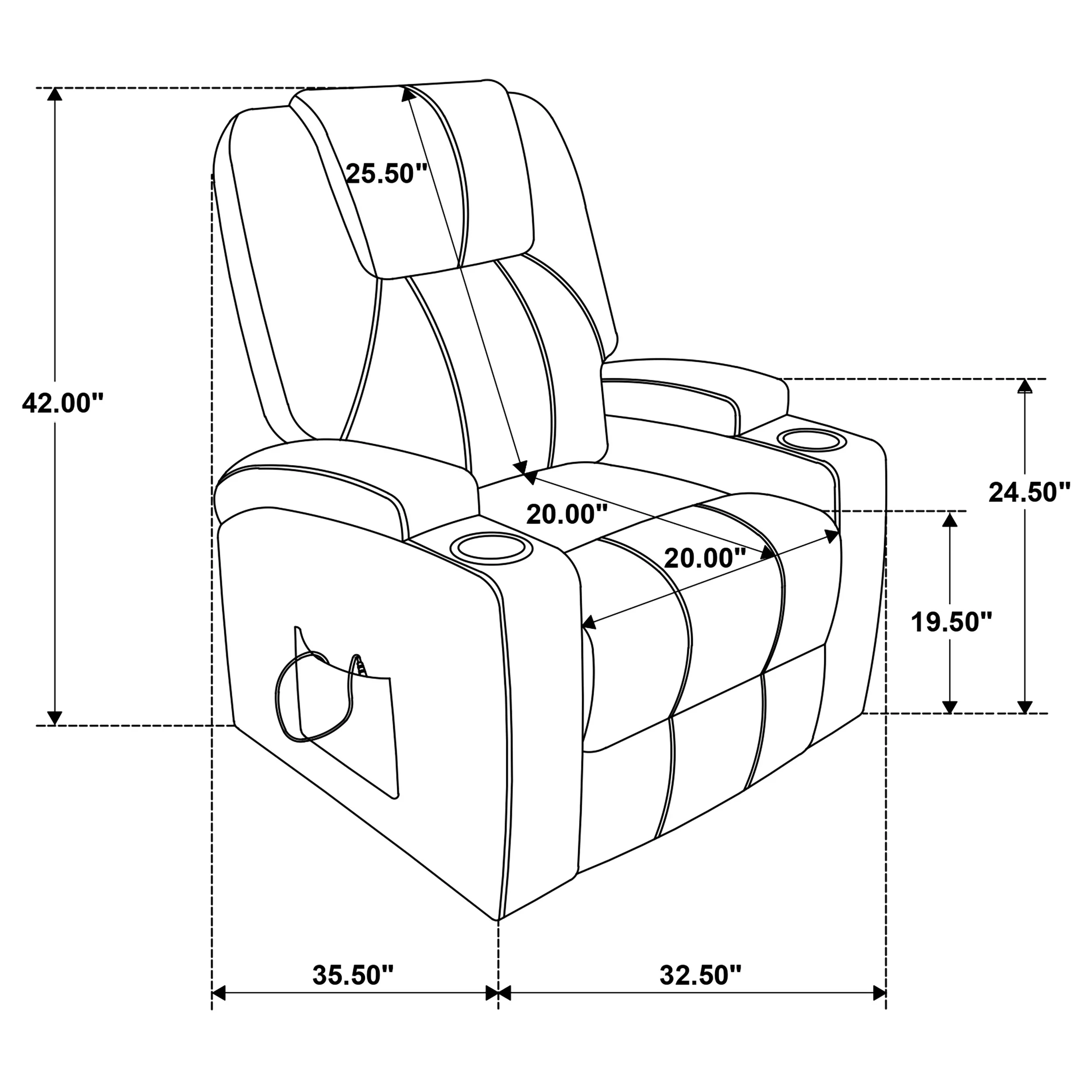 Louie Power Lift Massage Recliner - Image 15