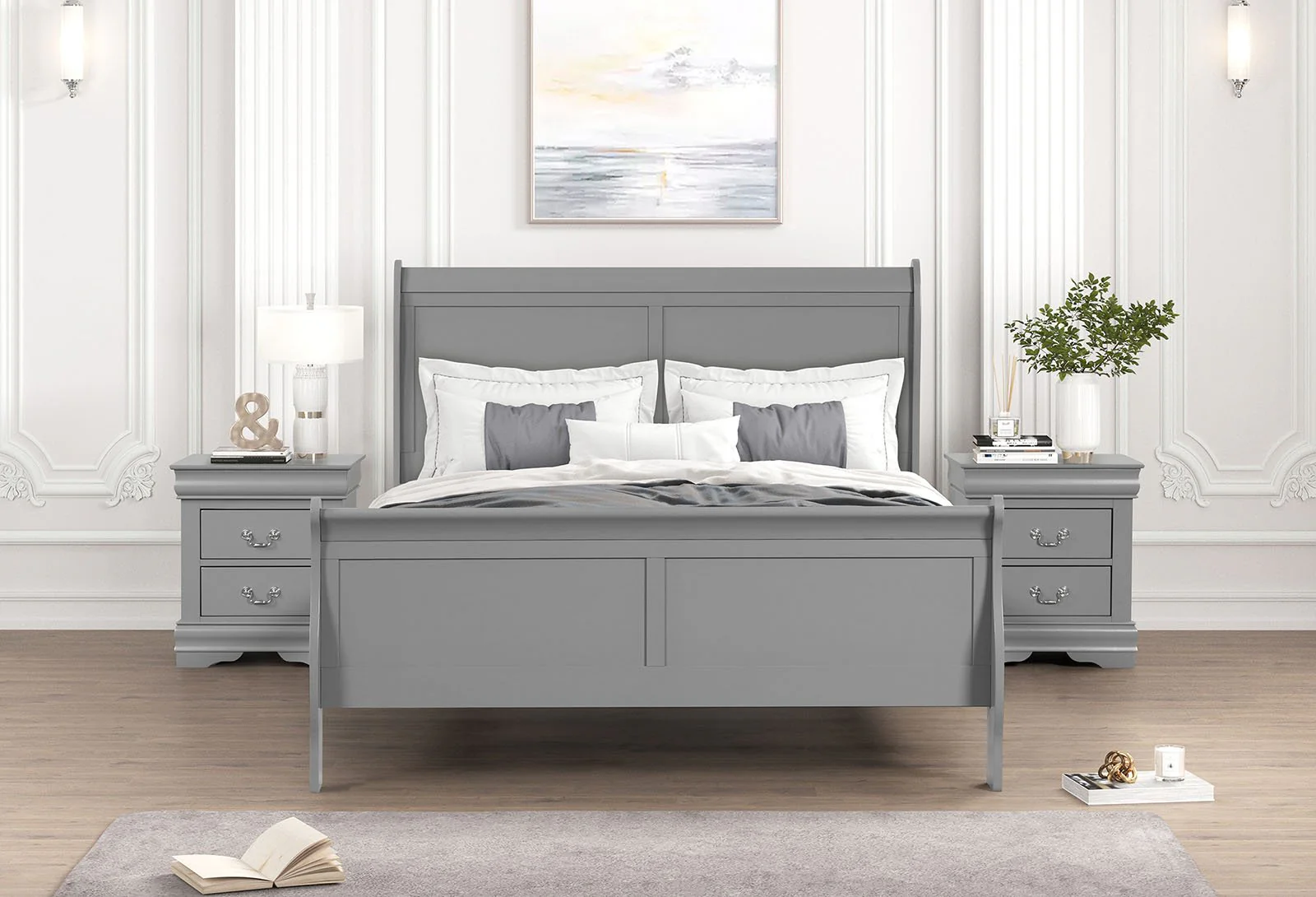 Louis Philippe 5 Pc. Queen Bedroom Set w/ Chest - Image 3