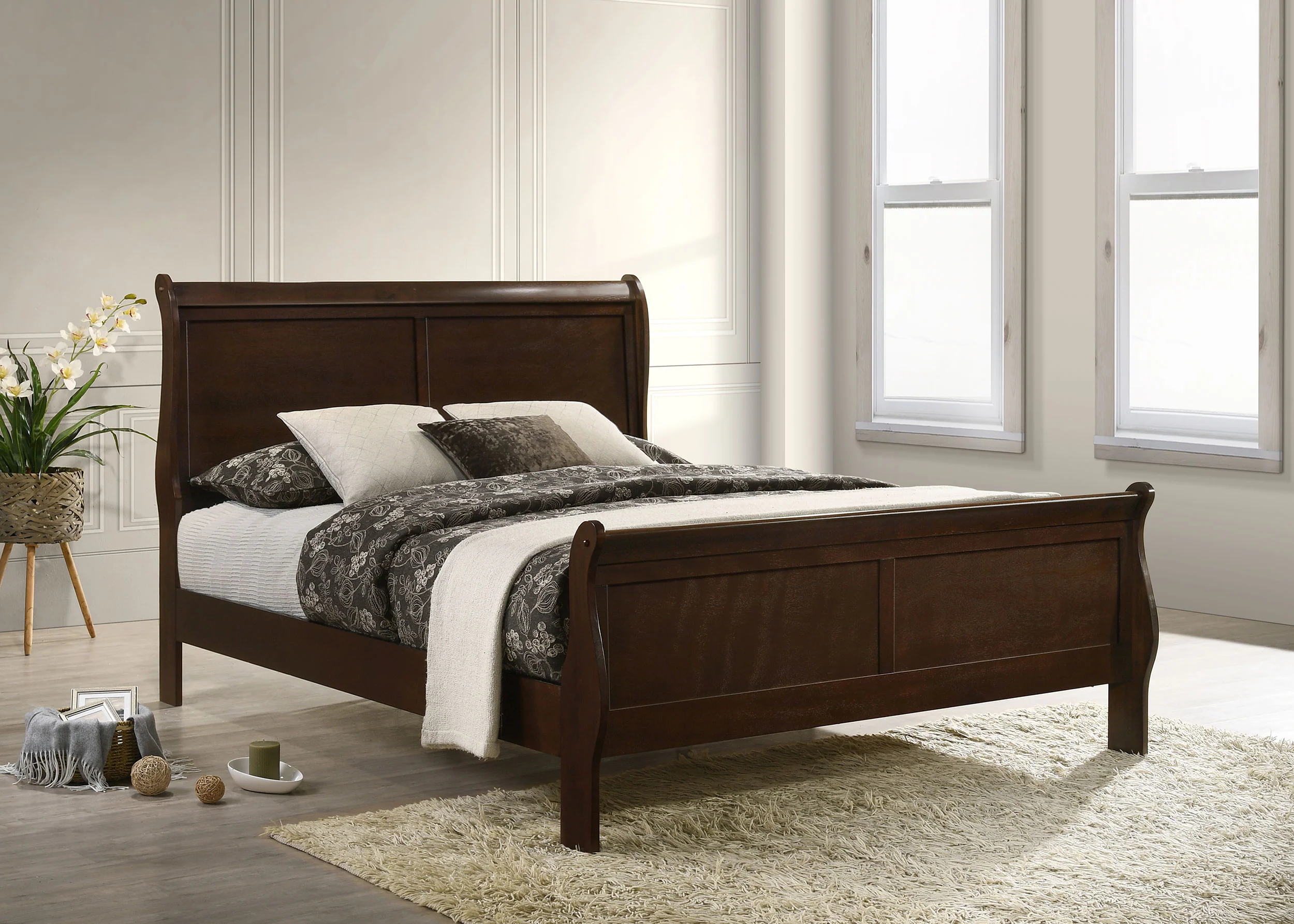 Louis Philippe Sleigh Panel Bed - Image 2