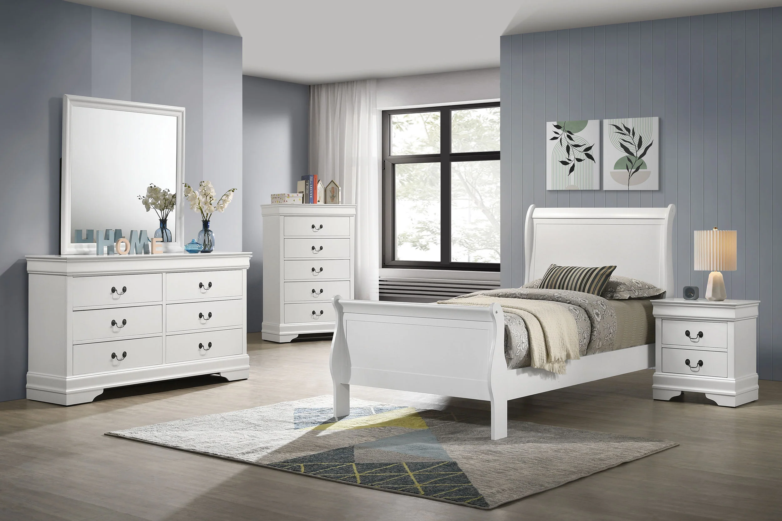 Louis Philippe Sleigh Panel Bed - Image 64