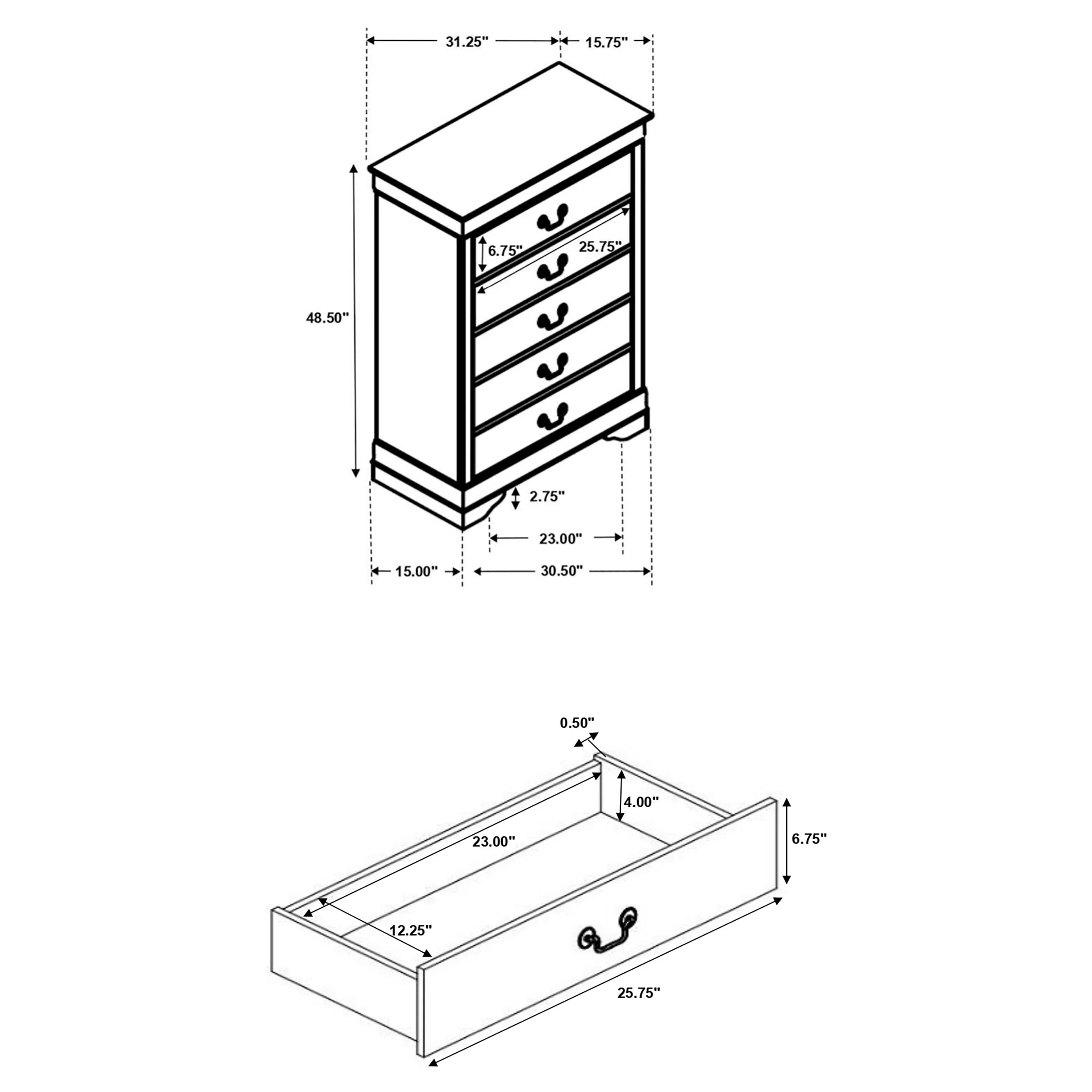 Louis Philippe Chest of Drawers - Image 11