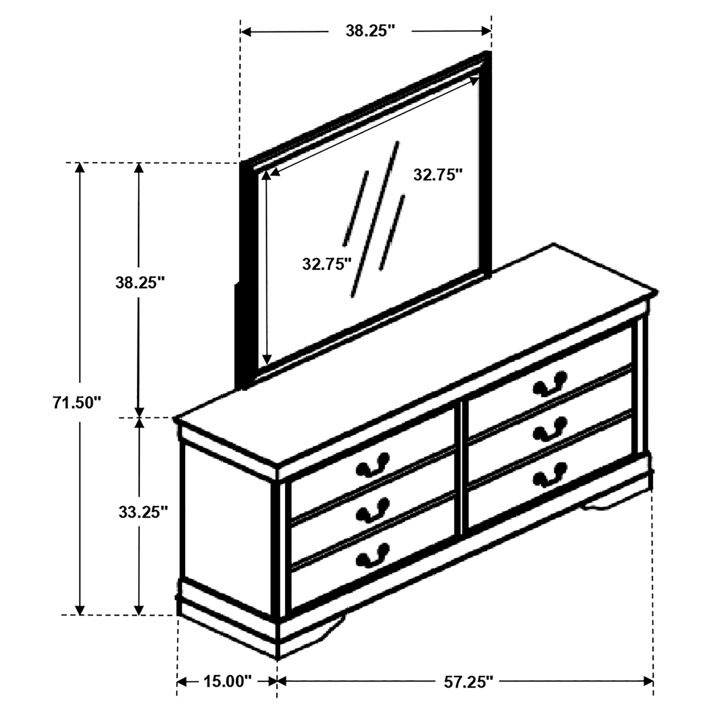 Louis Philippe Dresser with Mirror - Image 11