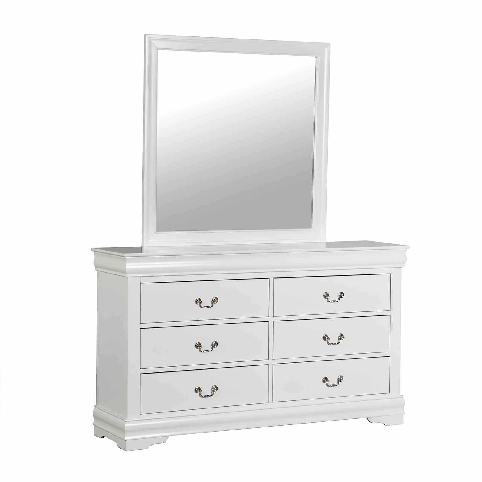 Louis Philippe Mirror, White - Image 3
