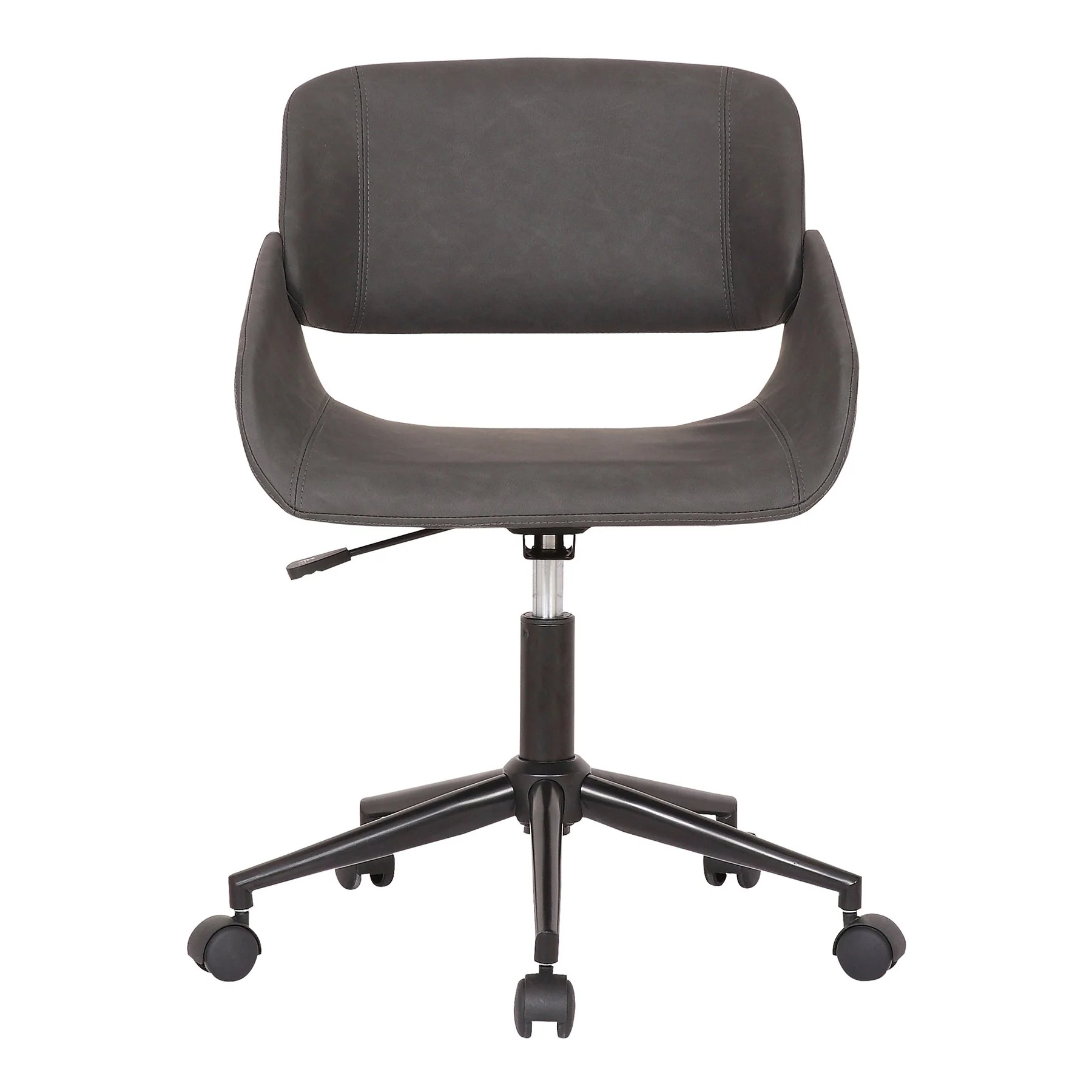 Lowell Mid-Century Gray Faux Leather Task Chair - Image 2